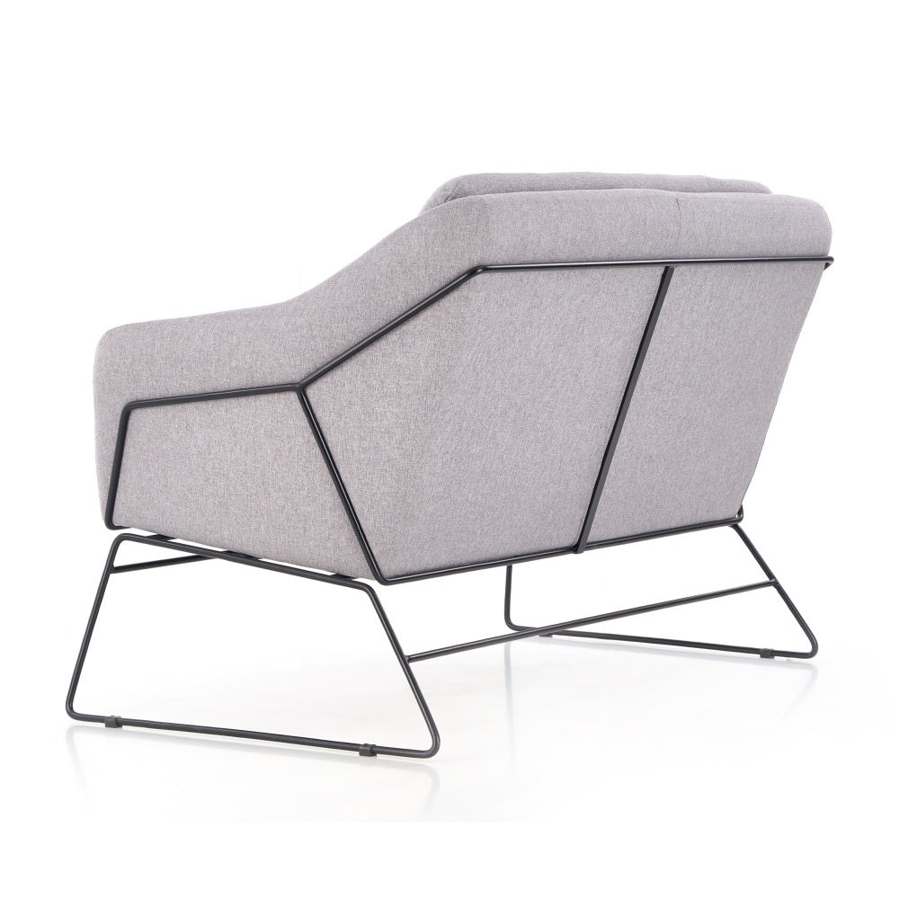 Sofa dwuosobowa Gasoina szara na czarnej podstawie