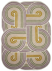 Dywan wełniany ręcznie wykonany Spiral 200x300 cm zielony