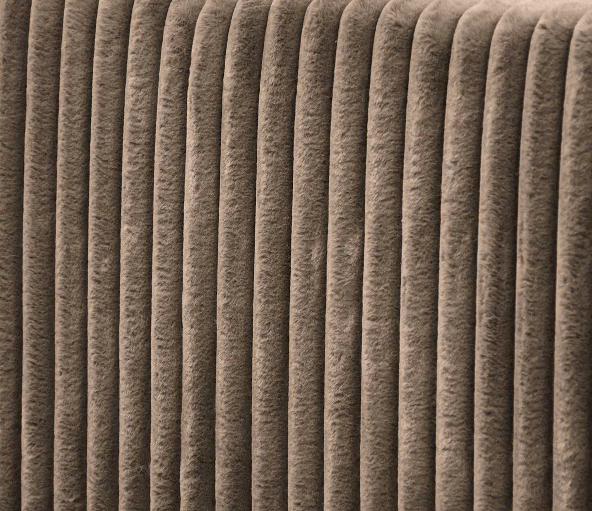 Łóżko kontynentalne 160x200 cm Falwo z pojemnikiem jasnobrązowe gruby sztruks