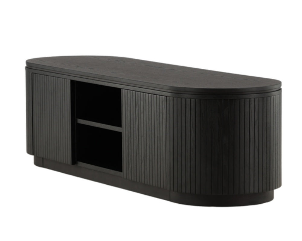 Szafka RTV Vulnutter 160 cm dąb czarny/lamele