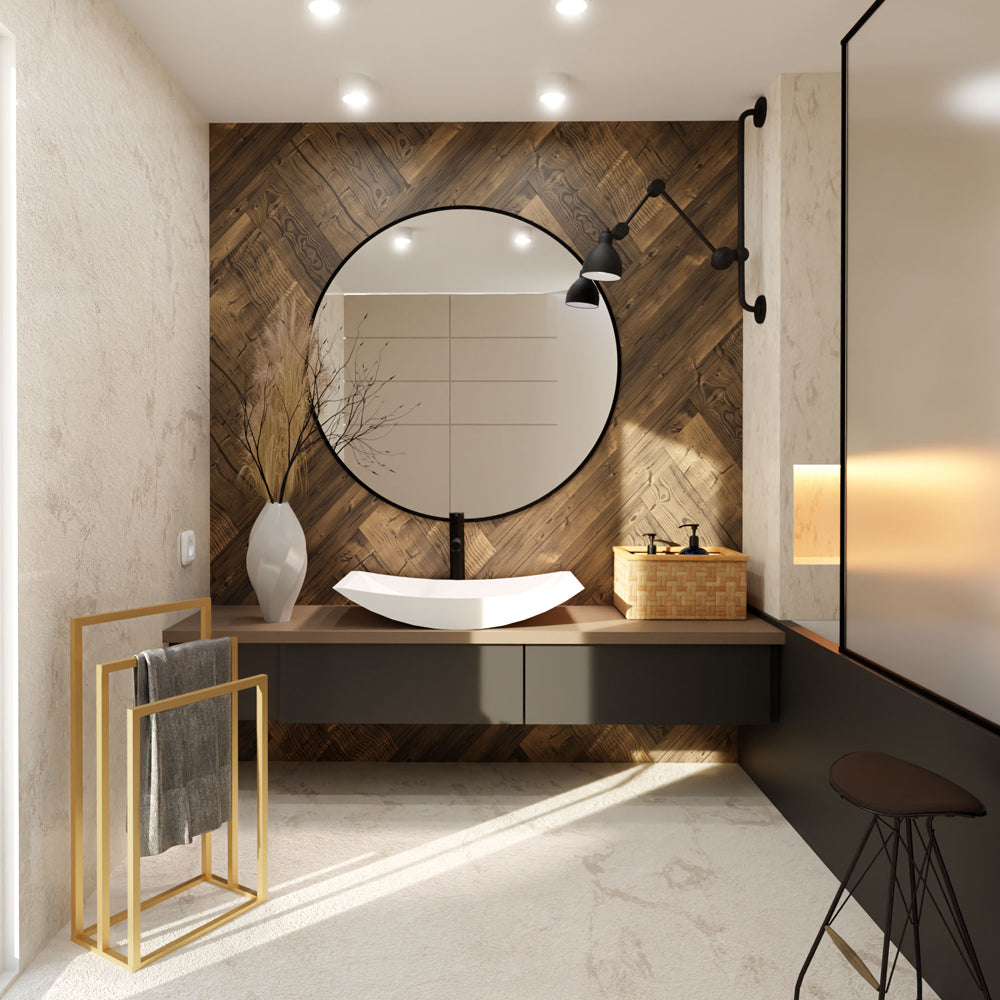 Wieszak na ręczniki Leifers stojący złoty 50 cm