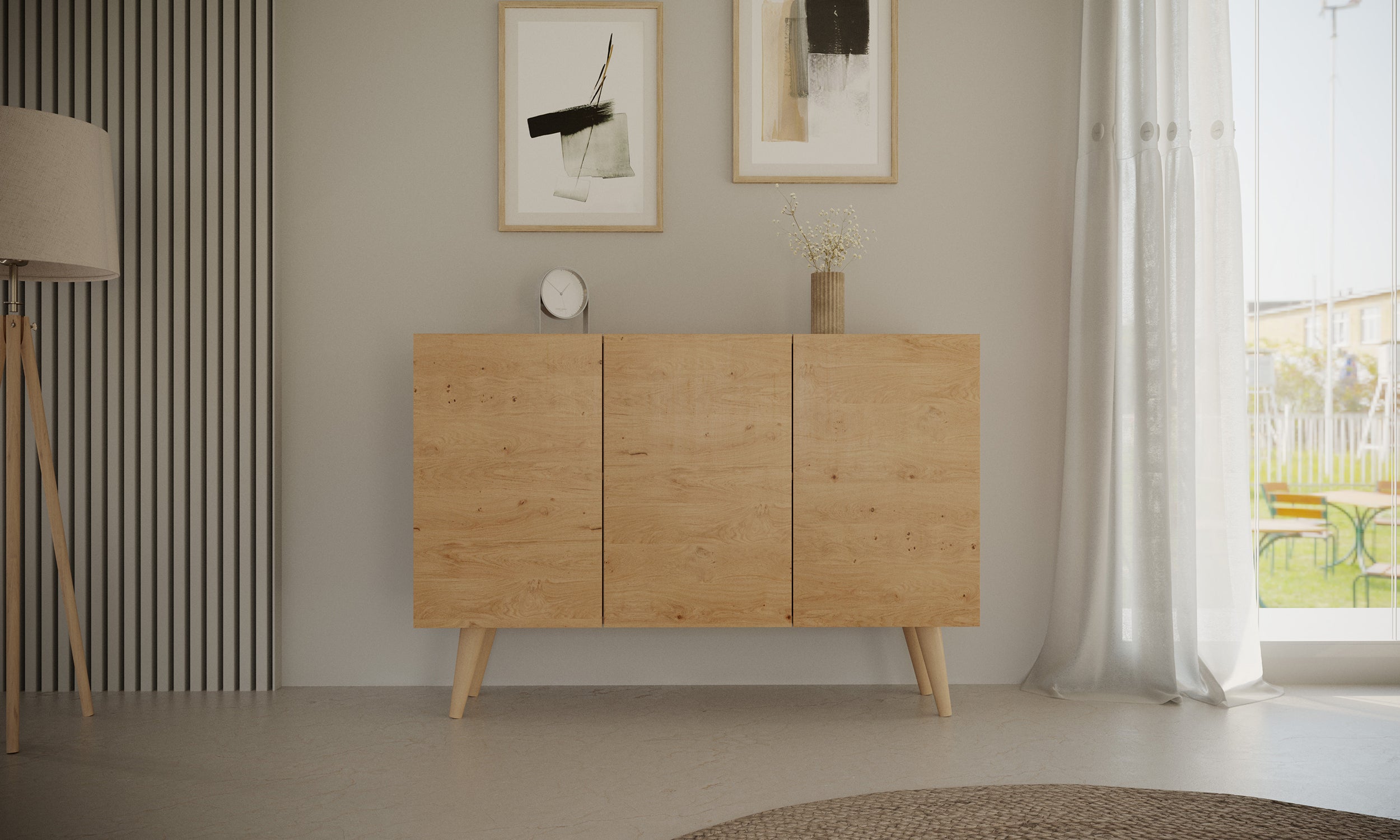 Komoda trzydrzwiowa Damally 120 cm dąb artisan