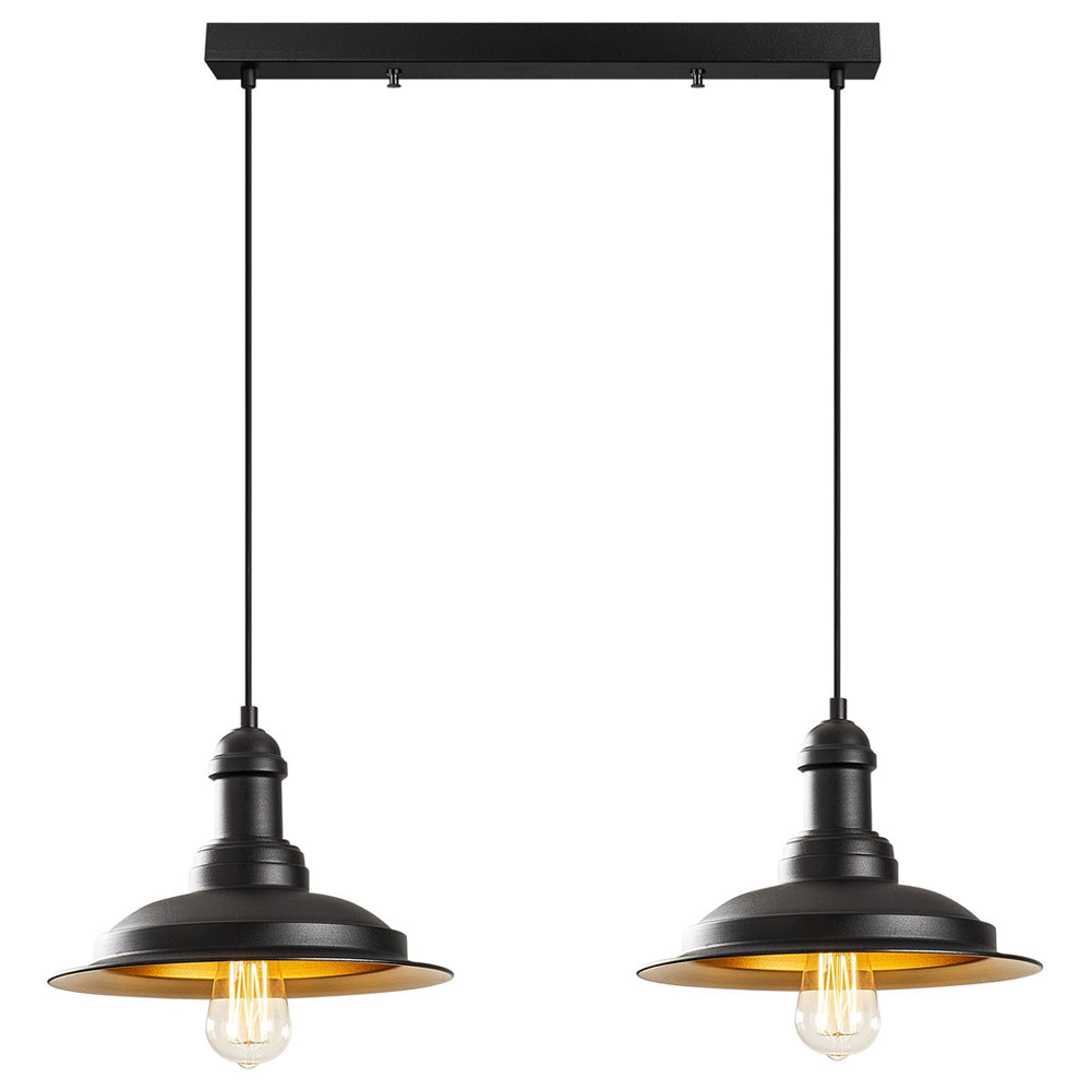 Lampa sufitowa Ardulace x2 kapelusz 62 cm czarna