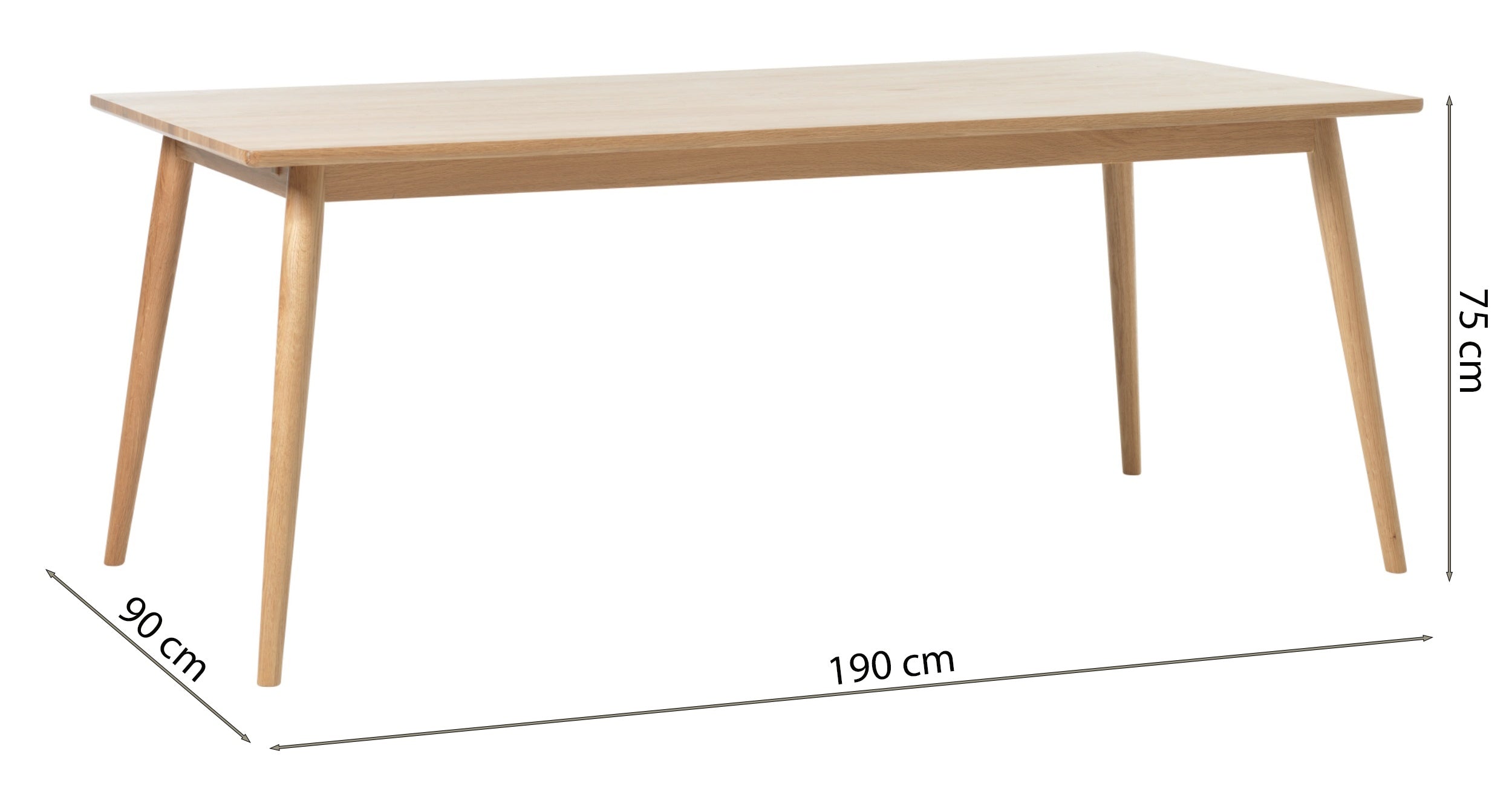 Stół do jadalni Visimmy 90x190 cm dąb