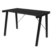 Biurko Badre 125x65 cm czarne ze szklanym blatem