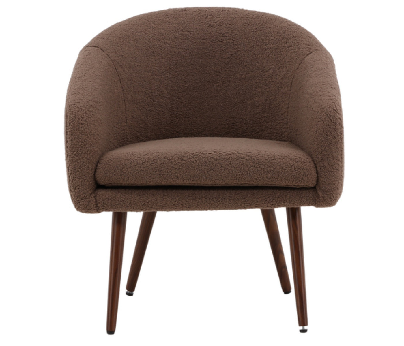 Fotel kubełkowy Glitens w tkaninie boucle brązowy