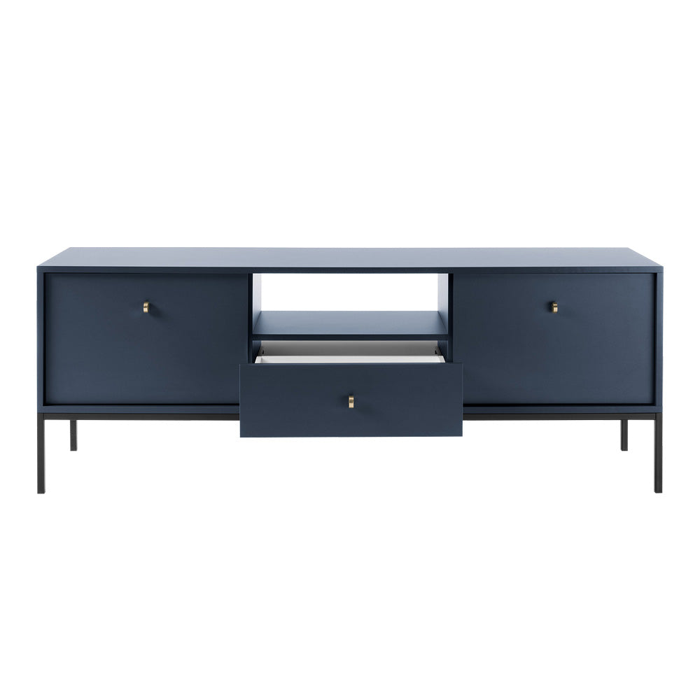 Szafka RTV Monne 153 cm granatowa vintage