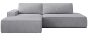 Narożnik z funkcją spania Felicjo L-kształtny lewostronny z pojemnikiem jasnoszary sztruks