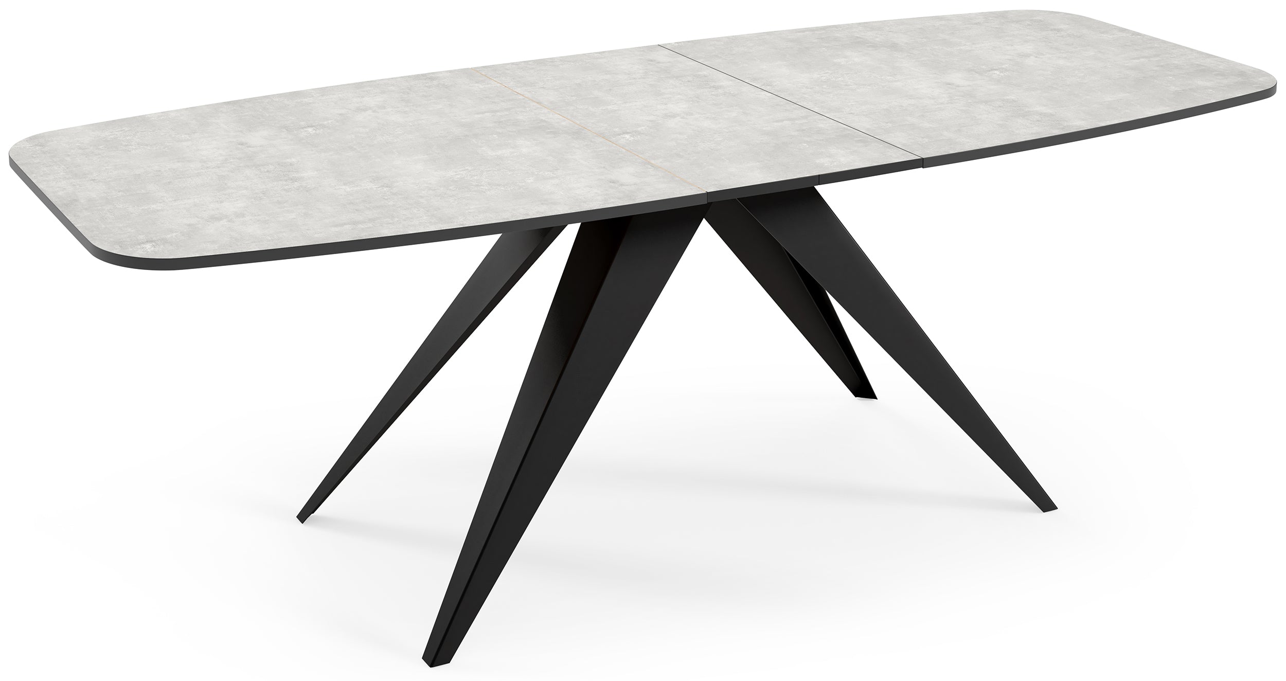 Stół rozkładany do jadalni Ferrory 180-218x90 cm Bellato Szary z czarnymi nogami
