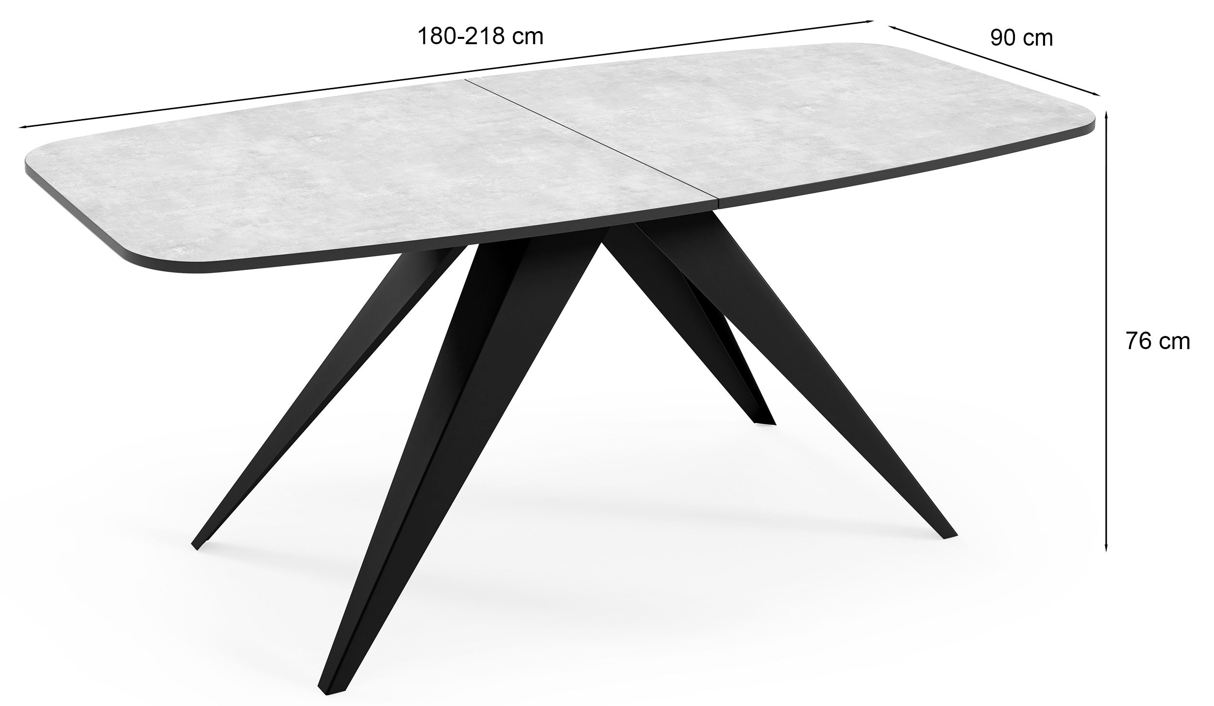 Stół rozkładany do jadalni Ferrory 180-218x90 cm Dąb Craft z czarnymi nogami
