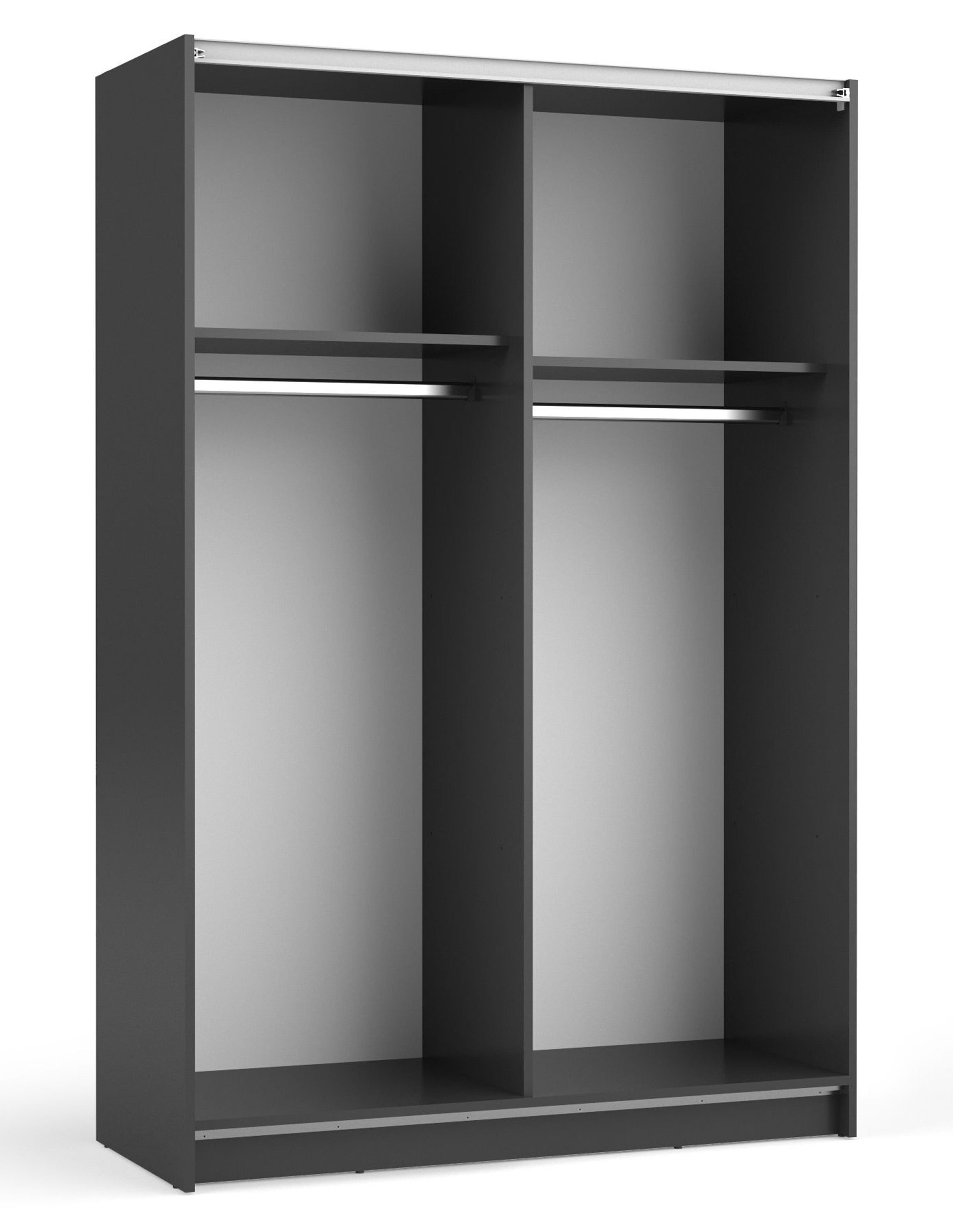Szafa przesuwna Fiaso dwudrzwiowa z lustrem 120 cm czarna
