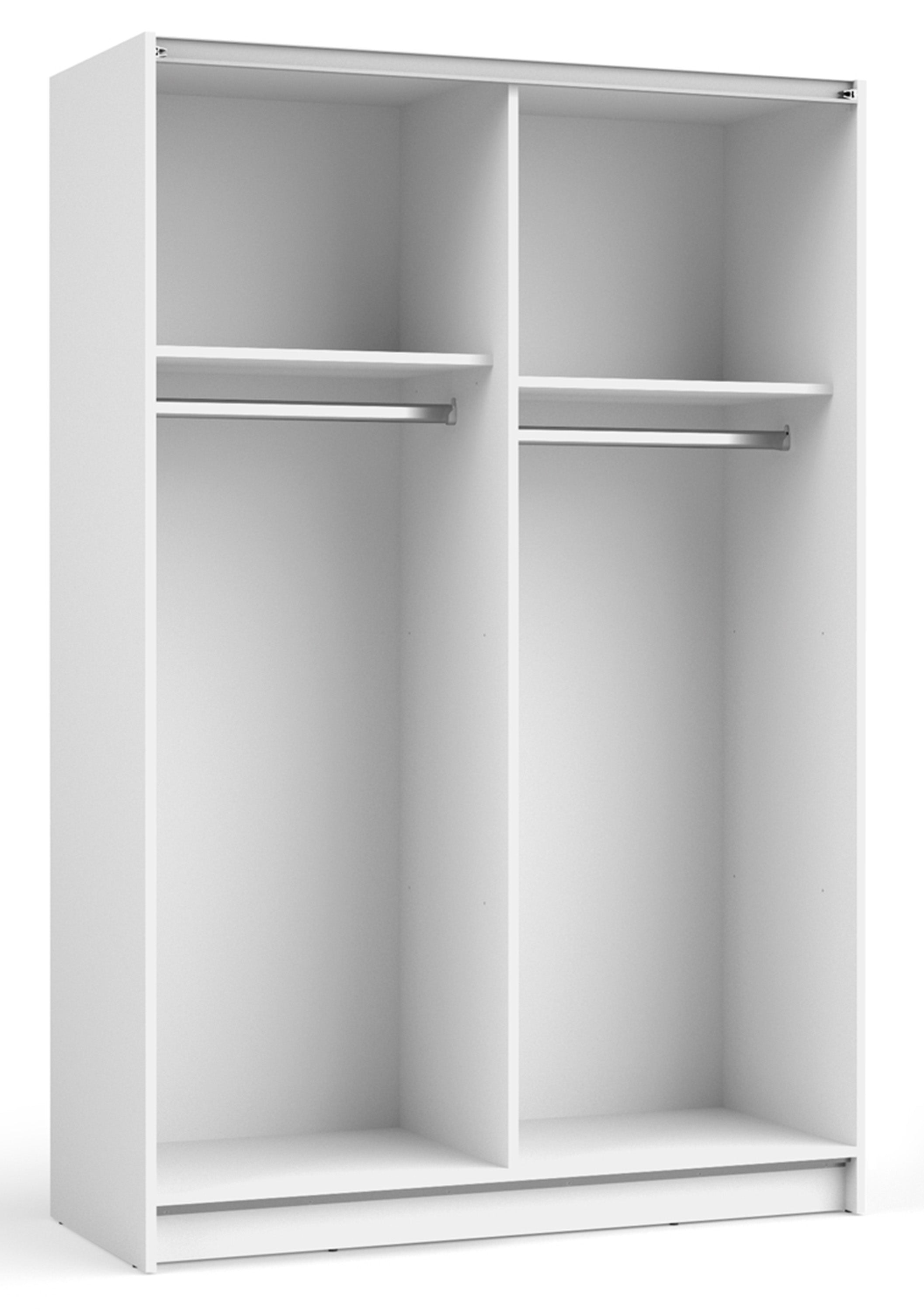 Szafa przesuwna Fiaso dwudrzwiowa z lustrem 120 cm biała