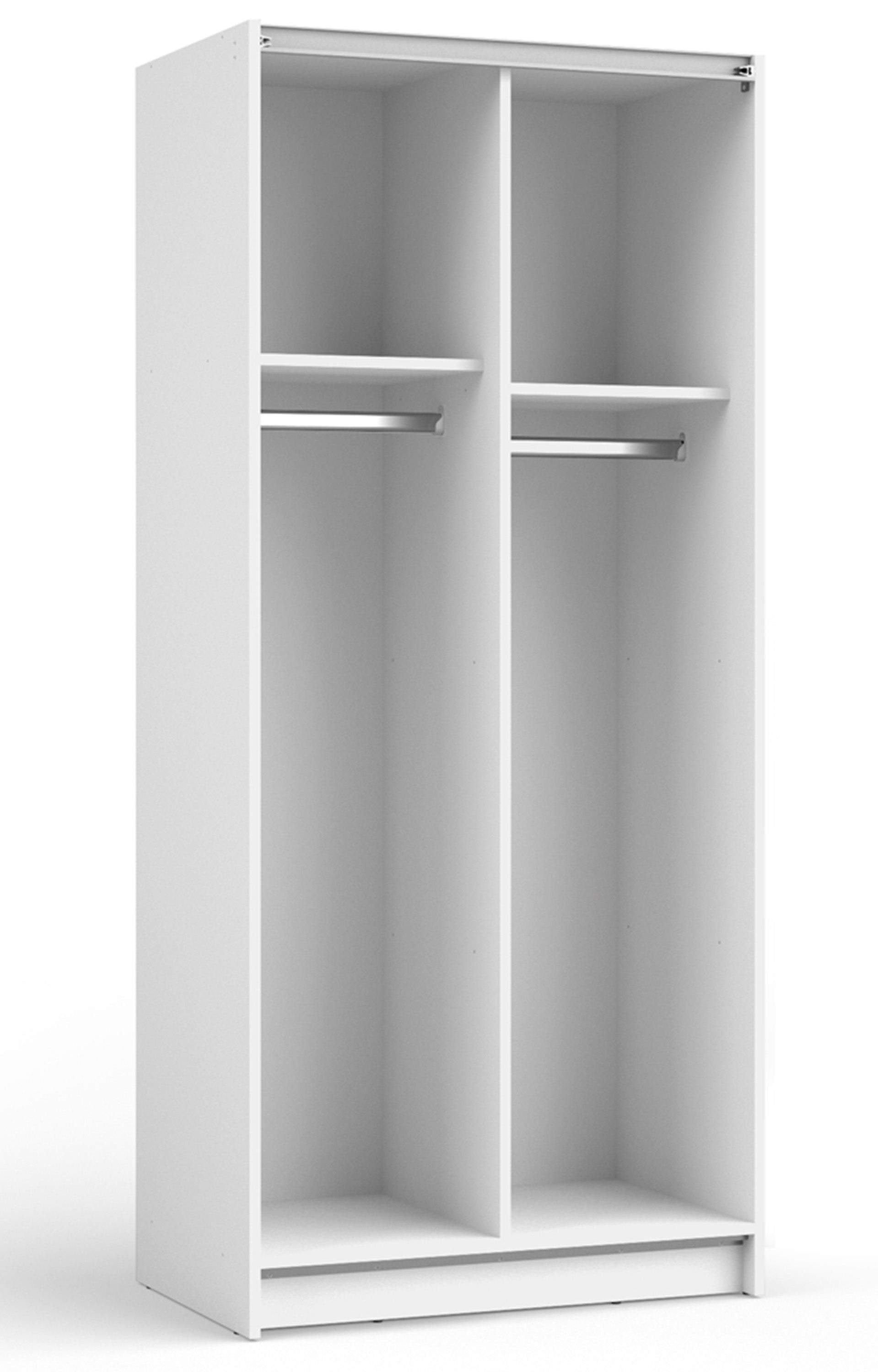 Szafa przesuwna Fiaso dwudrzwiowa z lustrem 80 cm biała