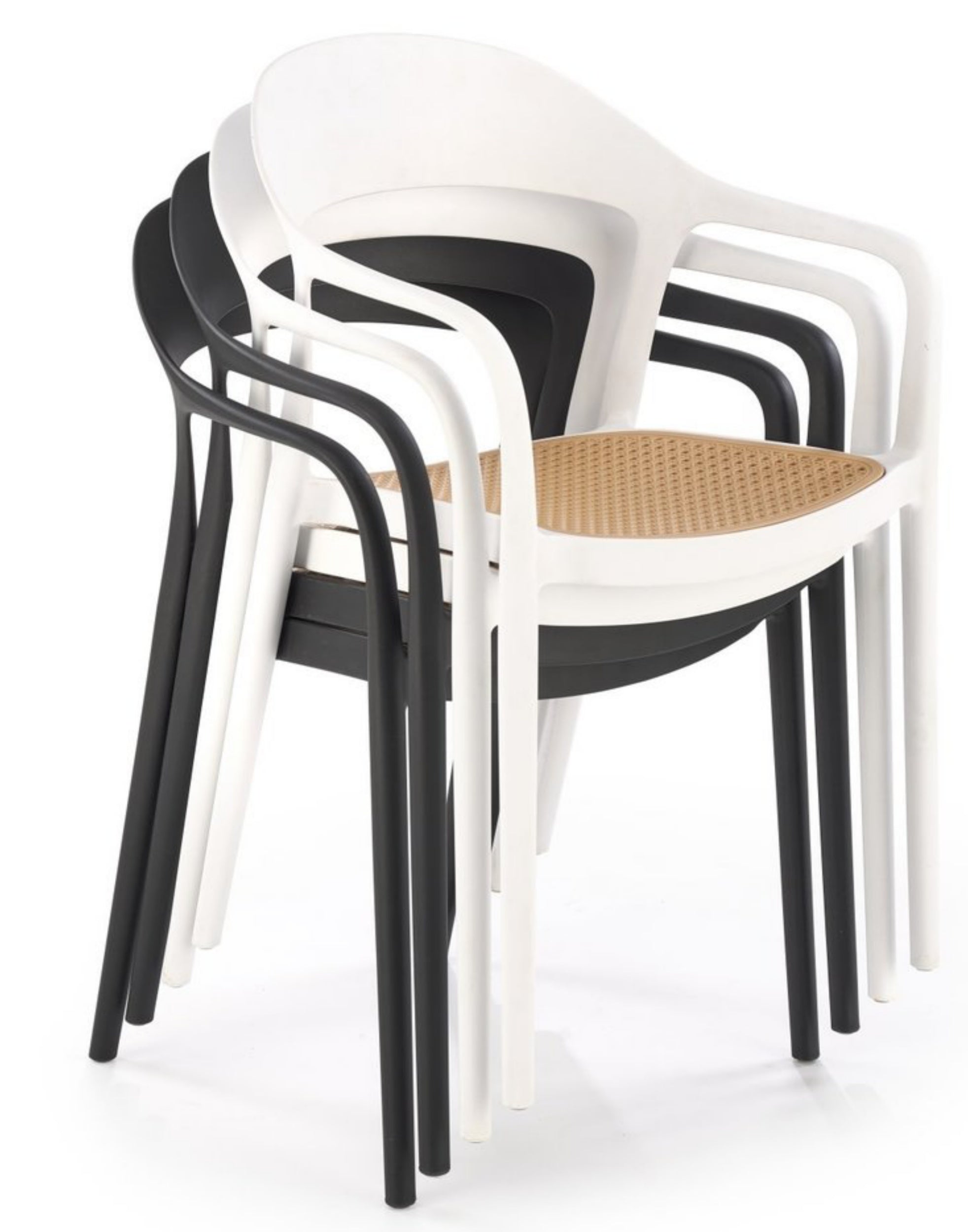 Krzesło z tworzywa Rorseva z podłokietnikami czarne