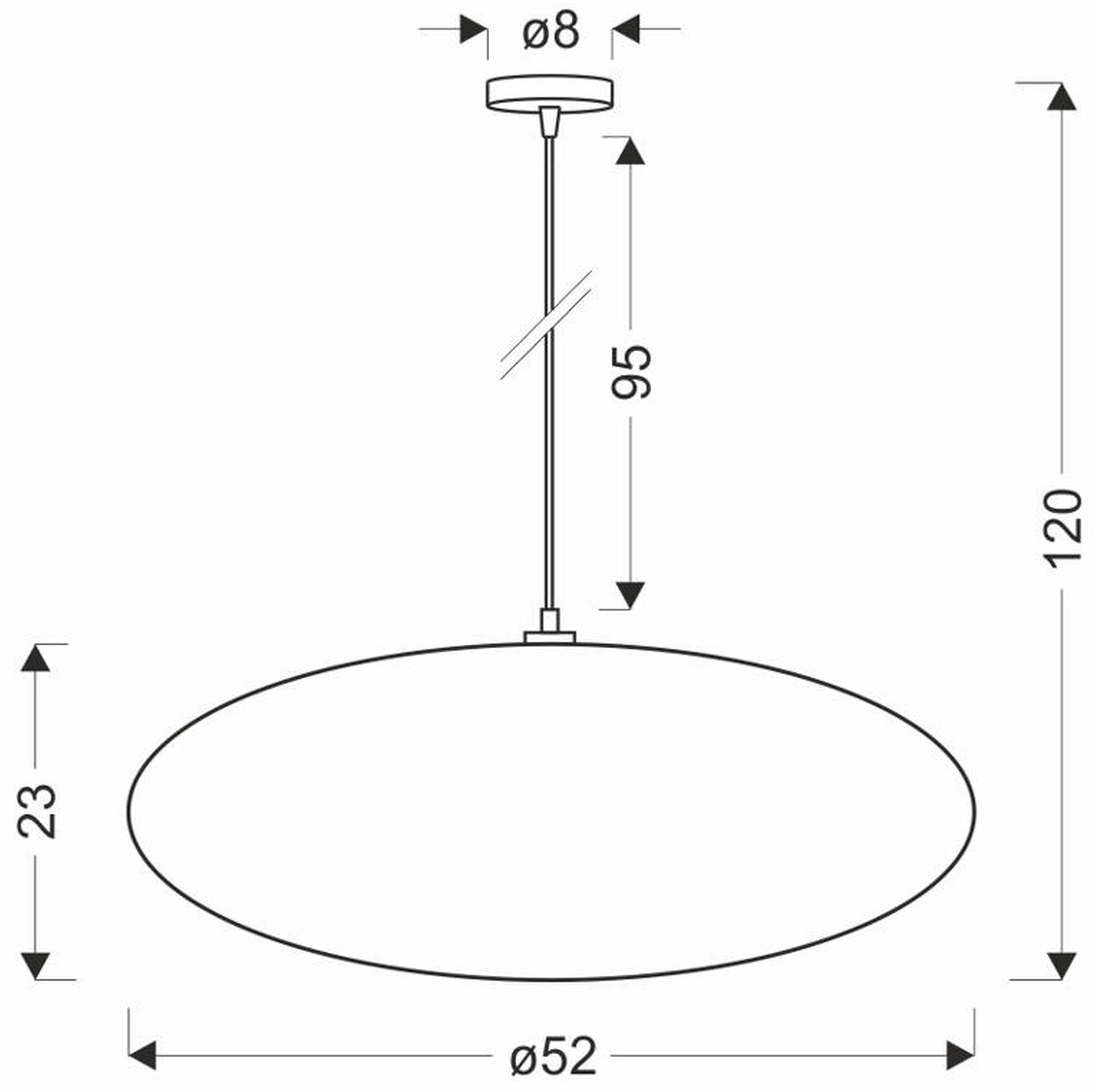 Lampa wisząca Cafee średnica 52 cm frappe z czarną podstawą