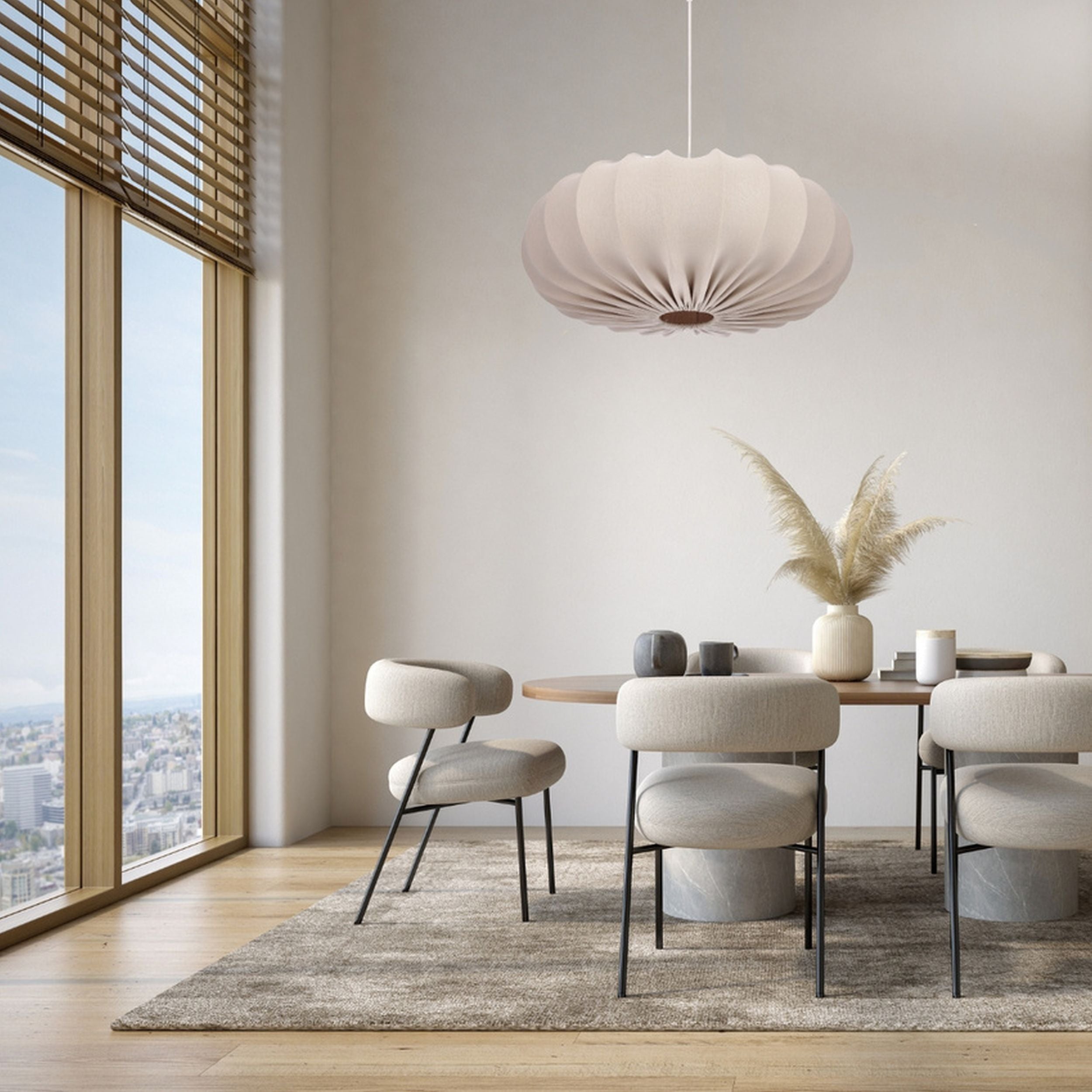 Lampa wisząca Cafee średnica 52 cm frappe z czarną podstawą