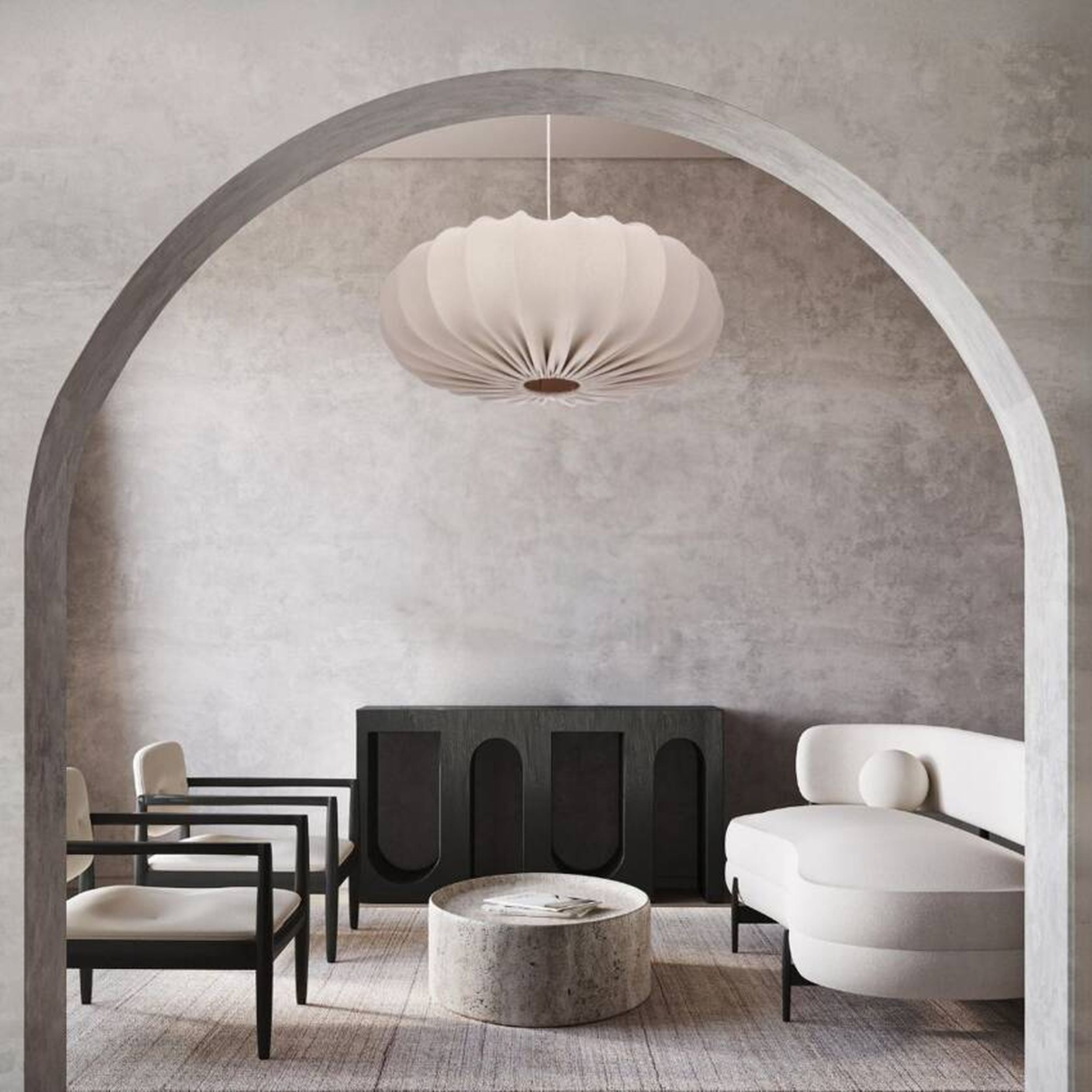 Lampa wisząca Cafee średnica 52 cm frappe z czarną podstawą