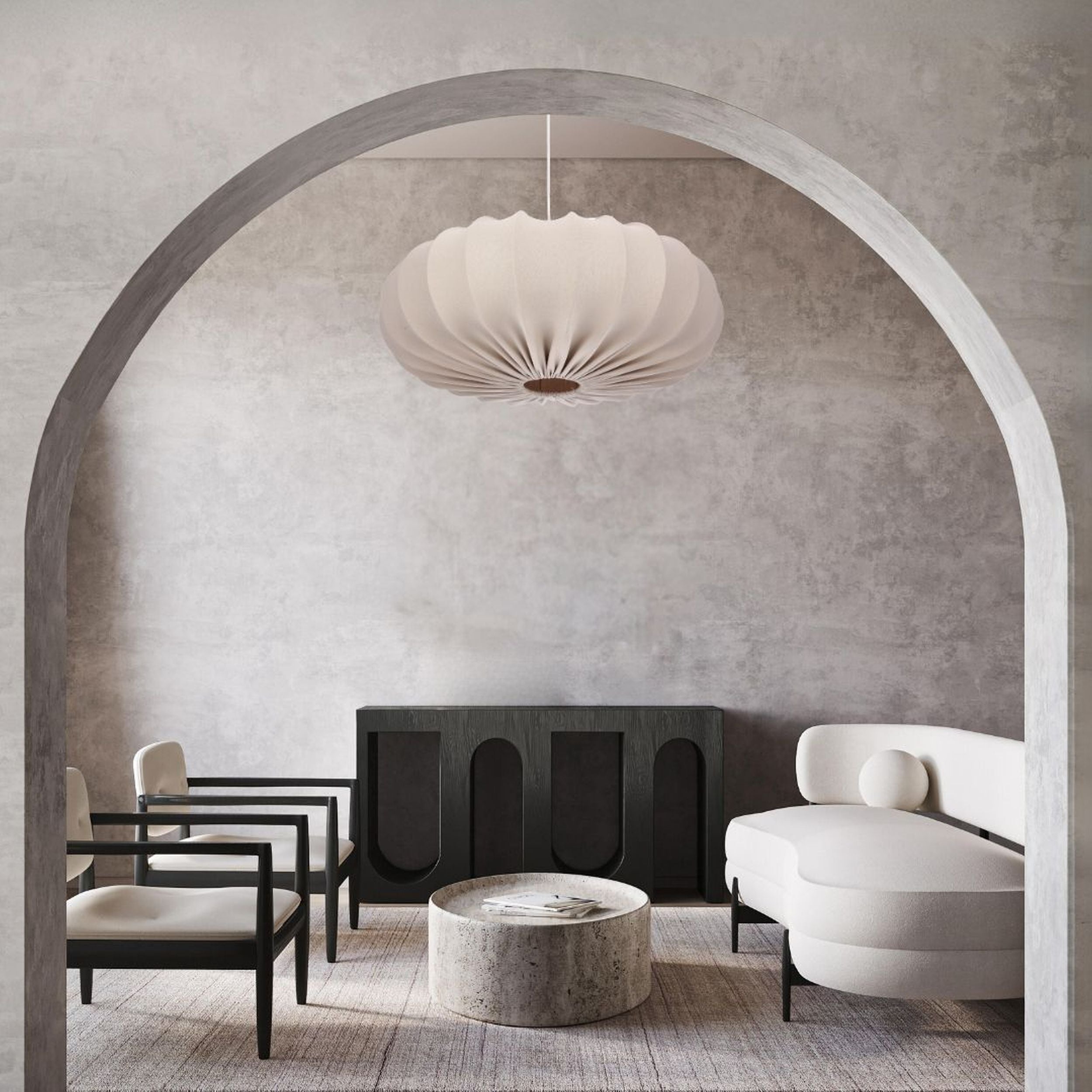 Lampa wisząca Cafee średnica 66 cm frappe z białą podstawą