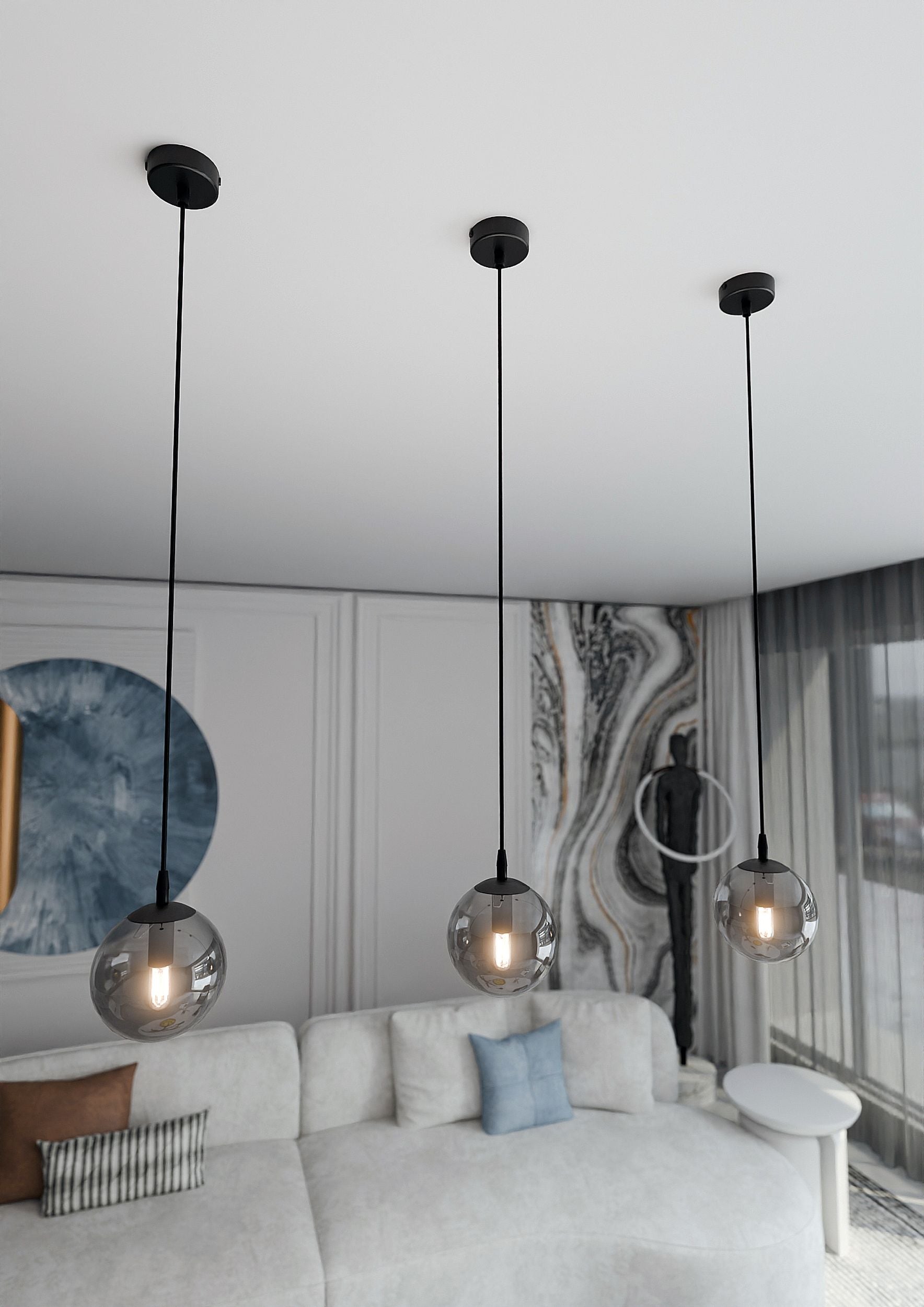 Lampa wisząca Fregene grafitowa