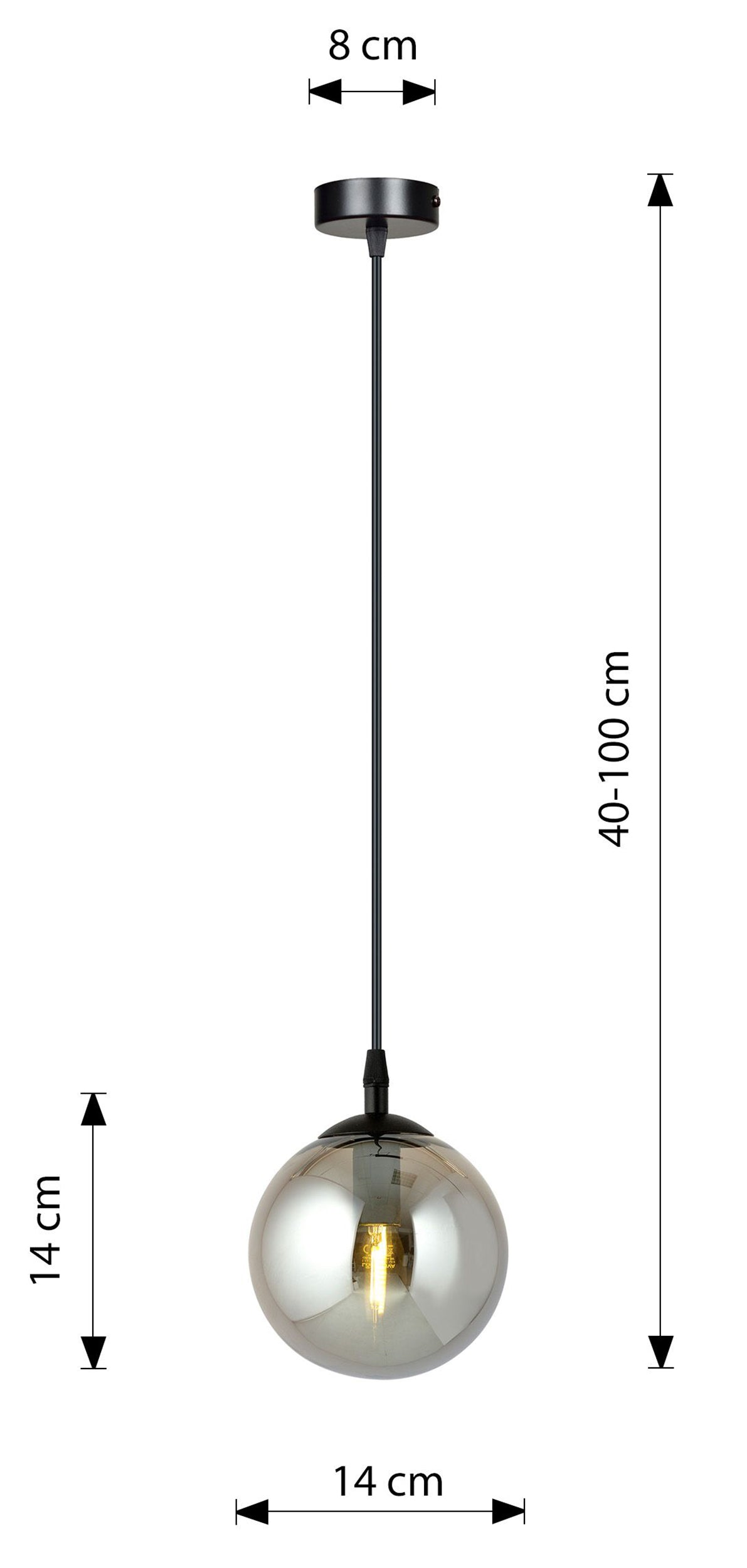 Lampa wisząca Fregene grafitowa