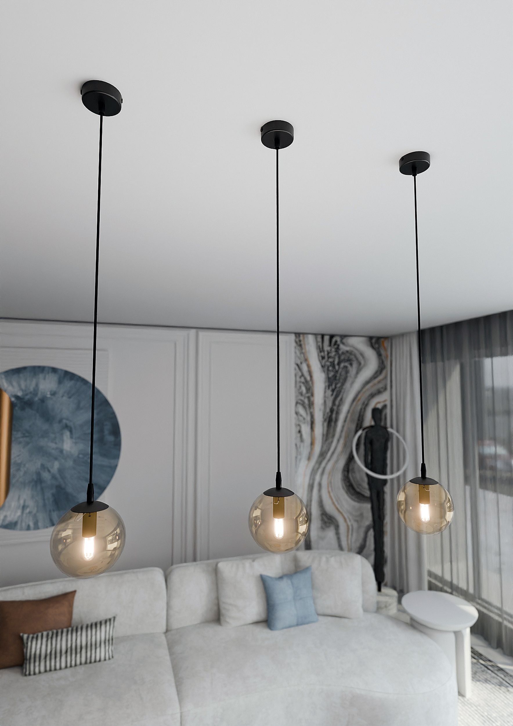Lampa wisząca Fregene miodowa