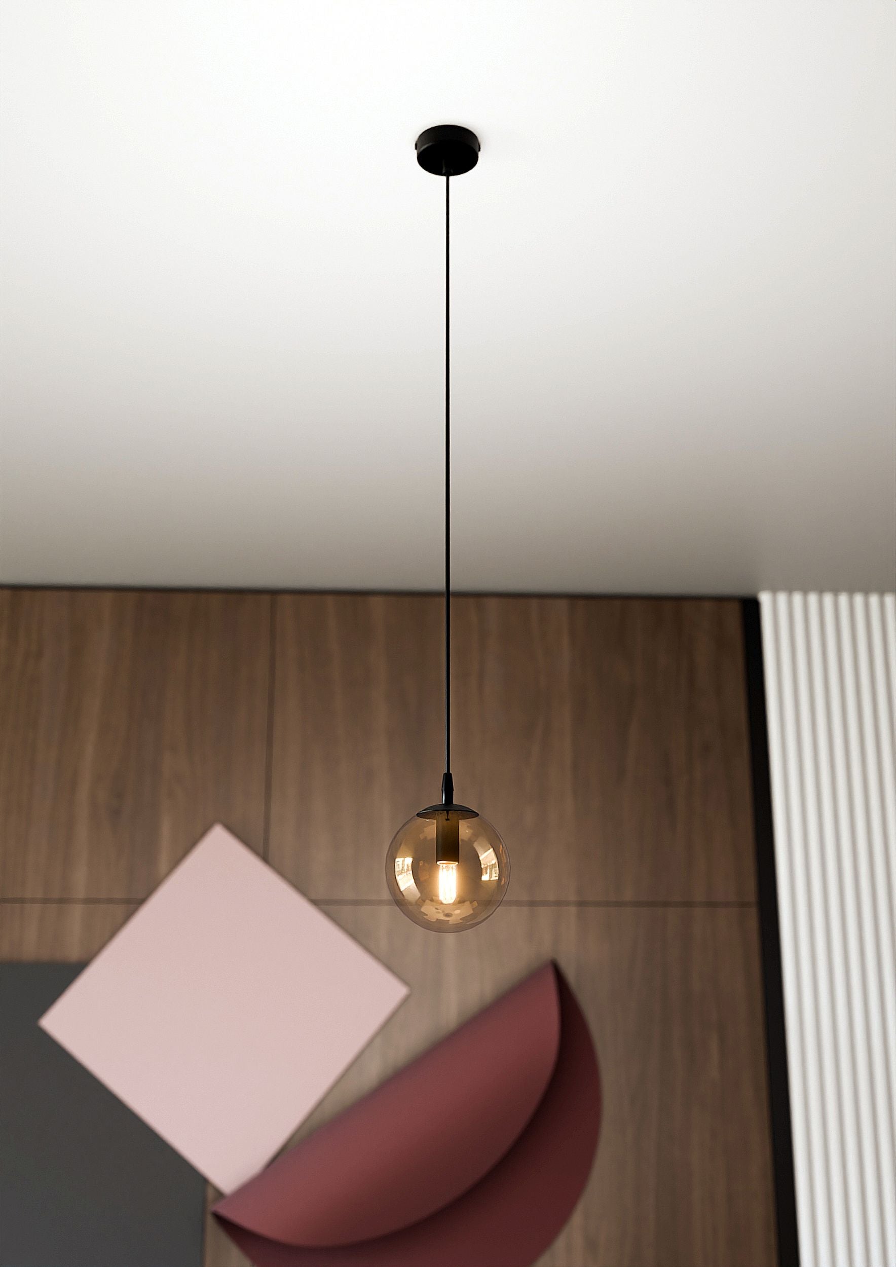 Lampa wisząca Fregene miodowa