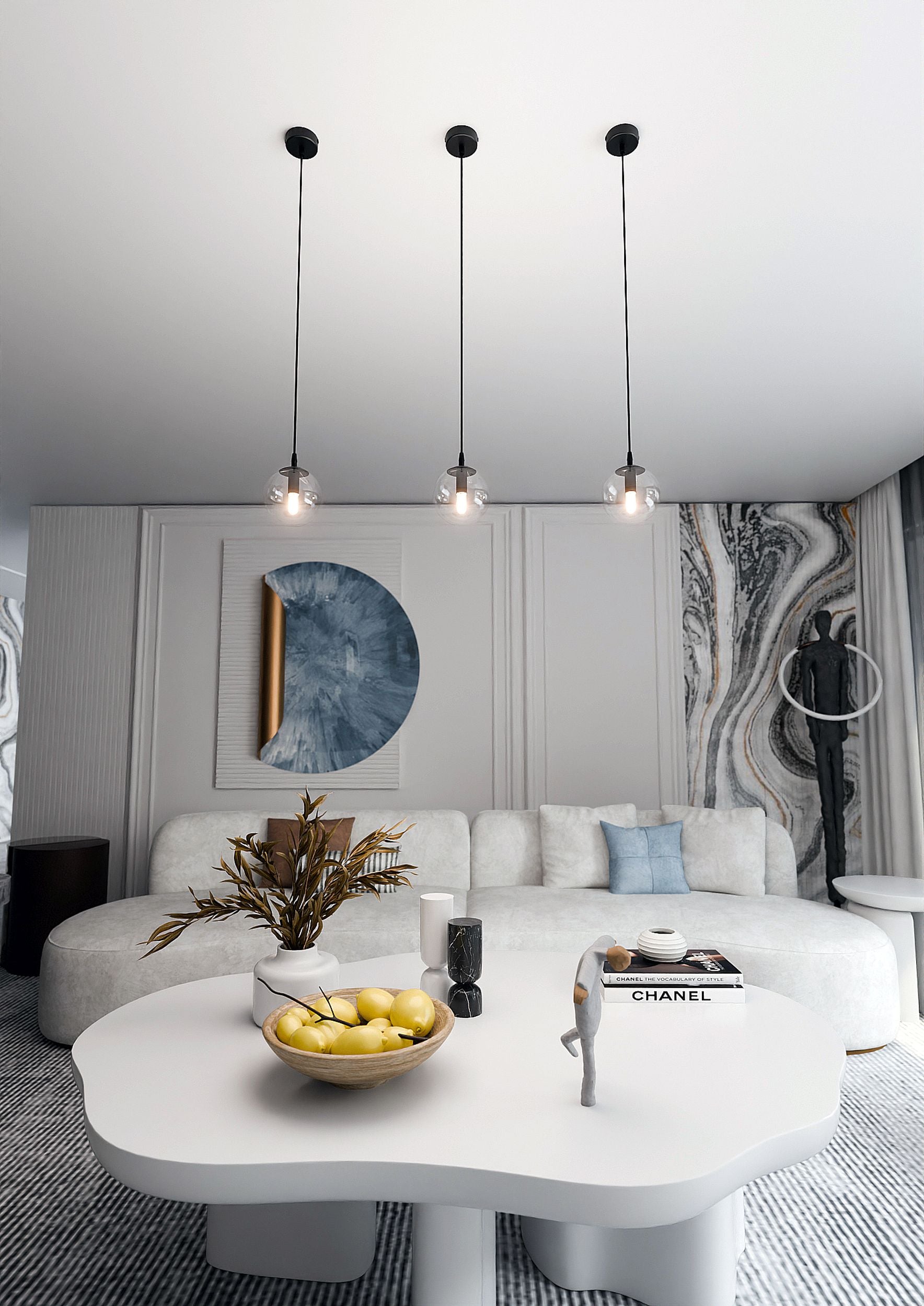 Lampa wisząca Fregene transparentna