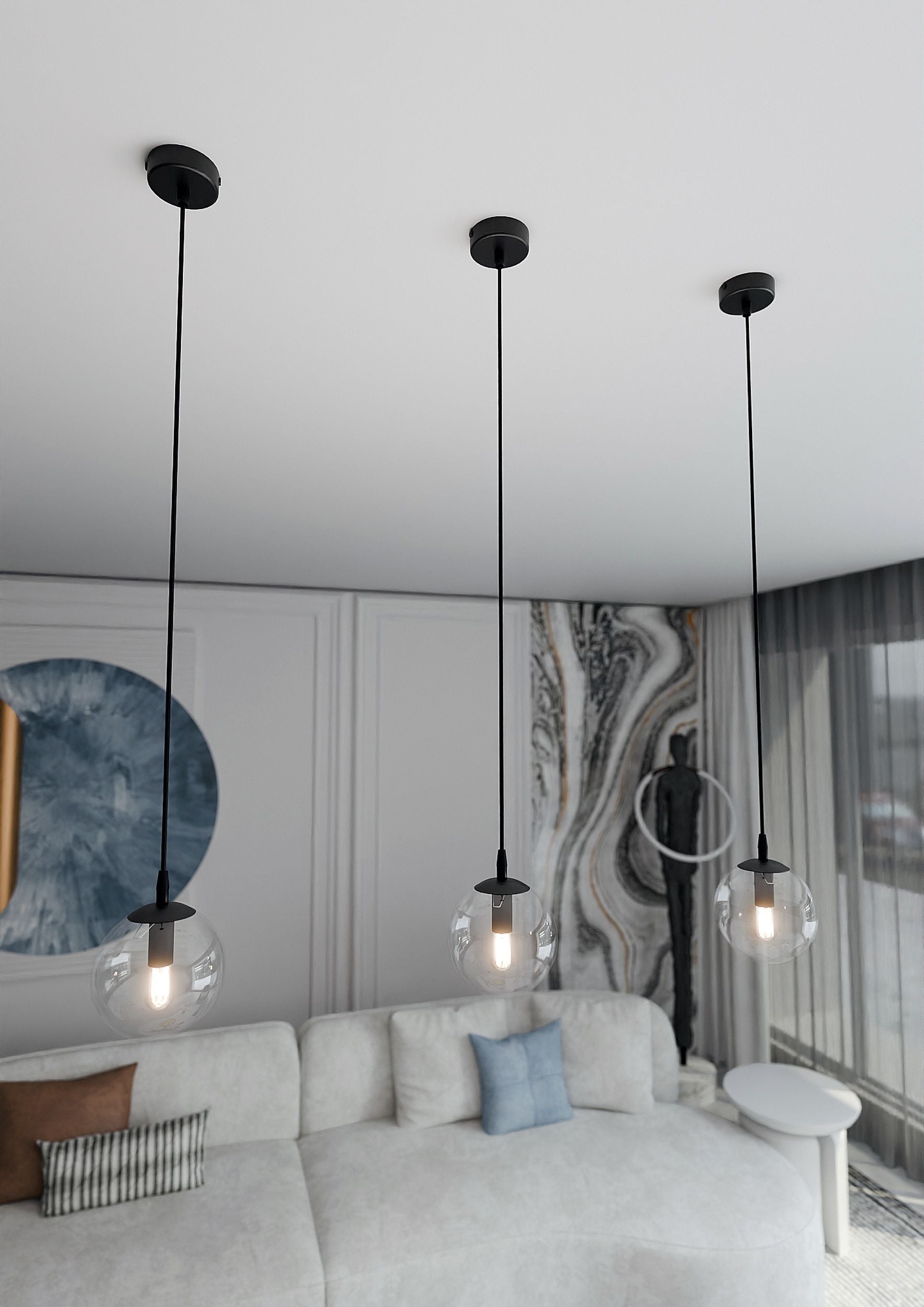Lampa wisząca Fregene transparentna