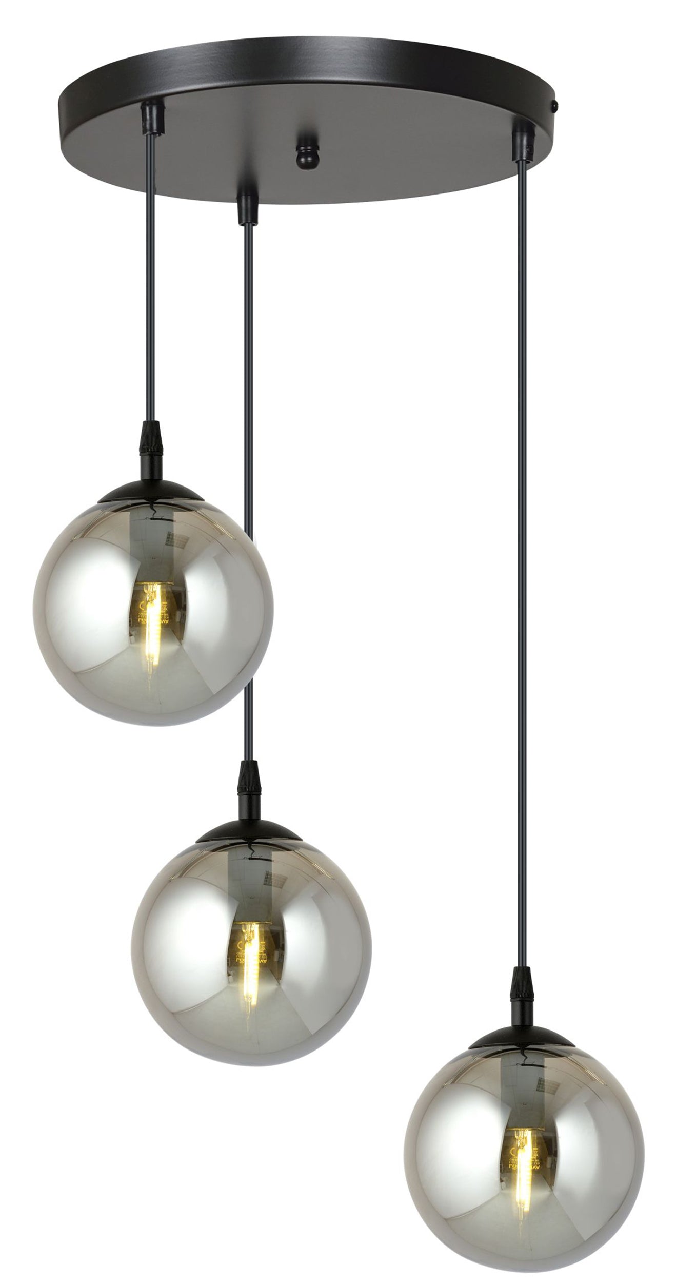 Lampa wisząca Fregene kaskada grafitowa x3