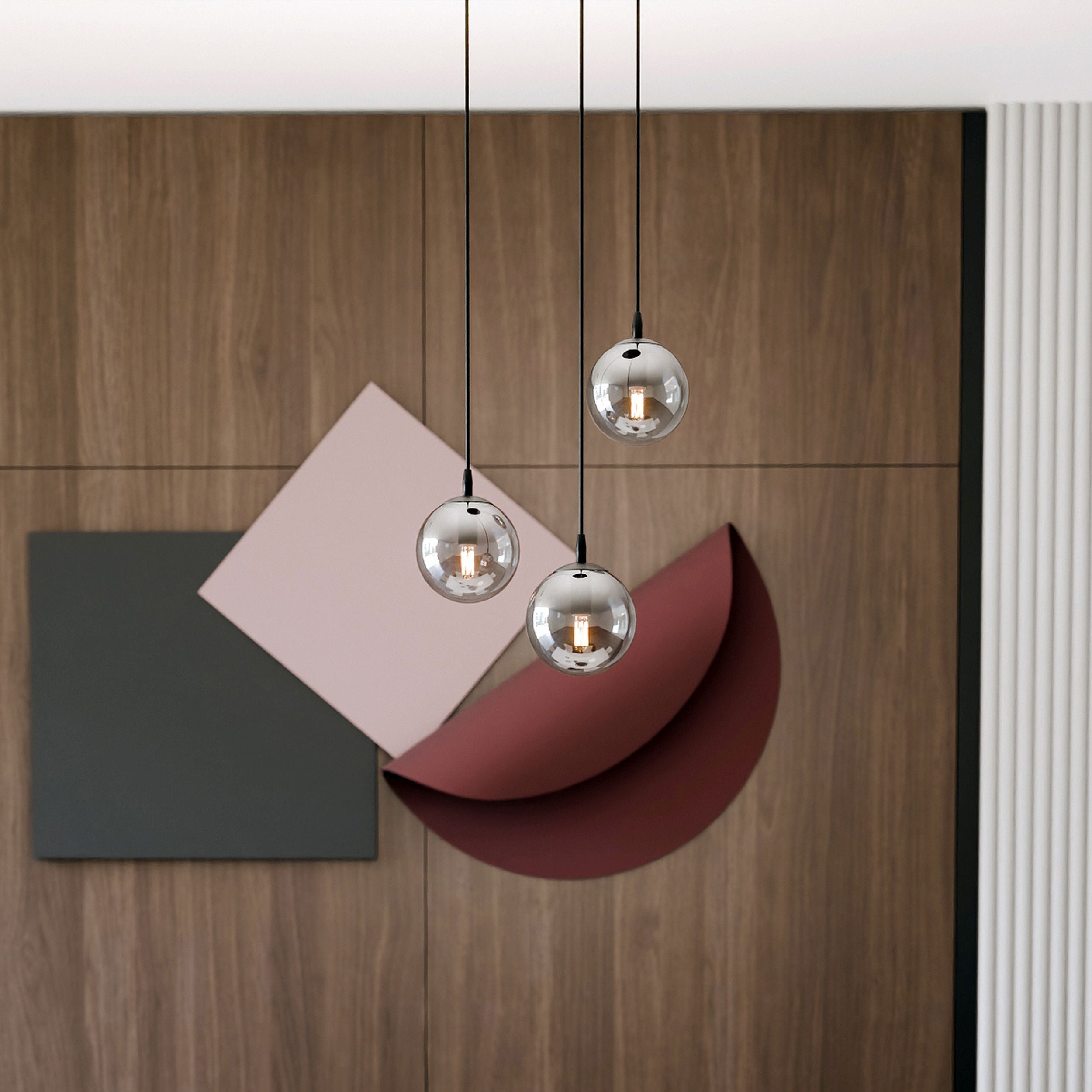 Lampa wisząca Fregene kaskada grafitowa x3