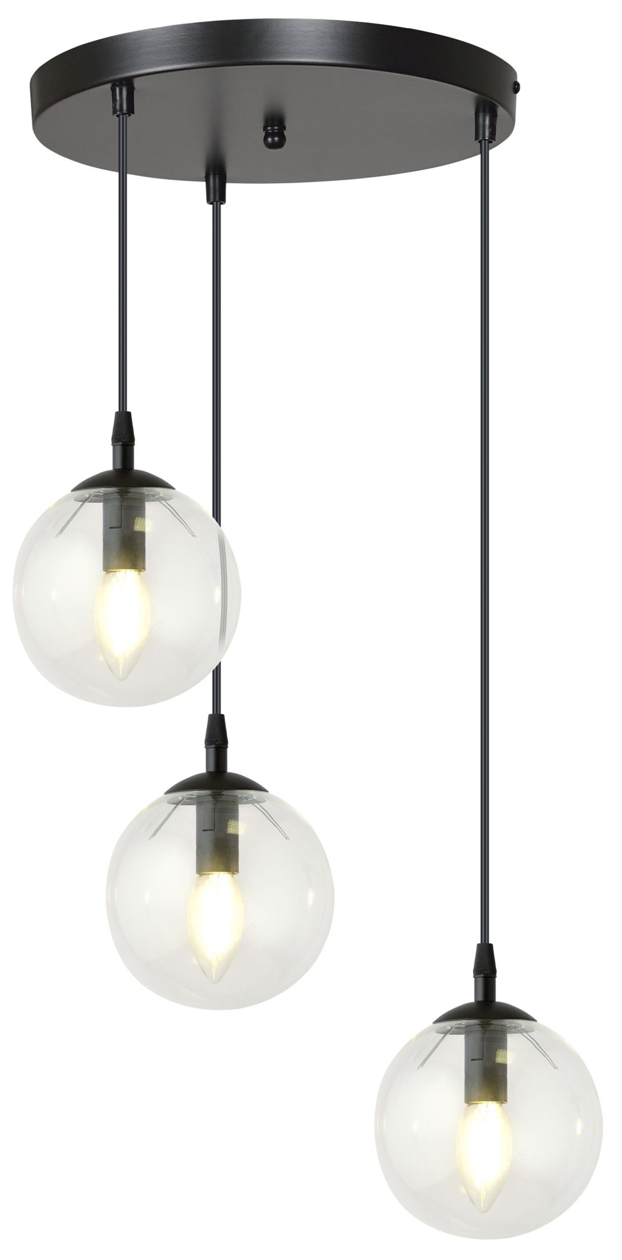 Lampa wisząca Fregene kaskada transparentna x3