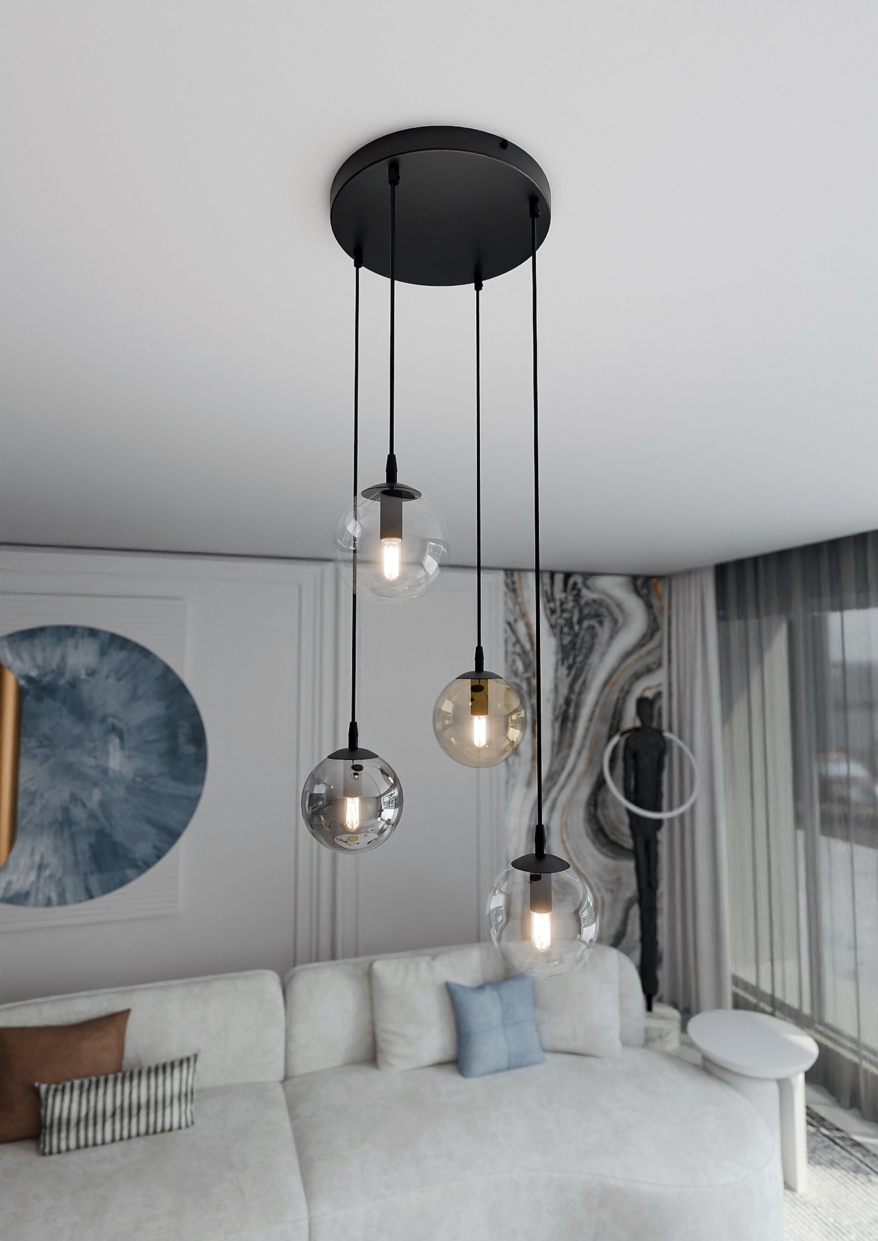 Lampa wisząca Fregene mix kolorów x4