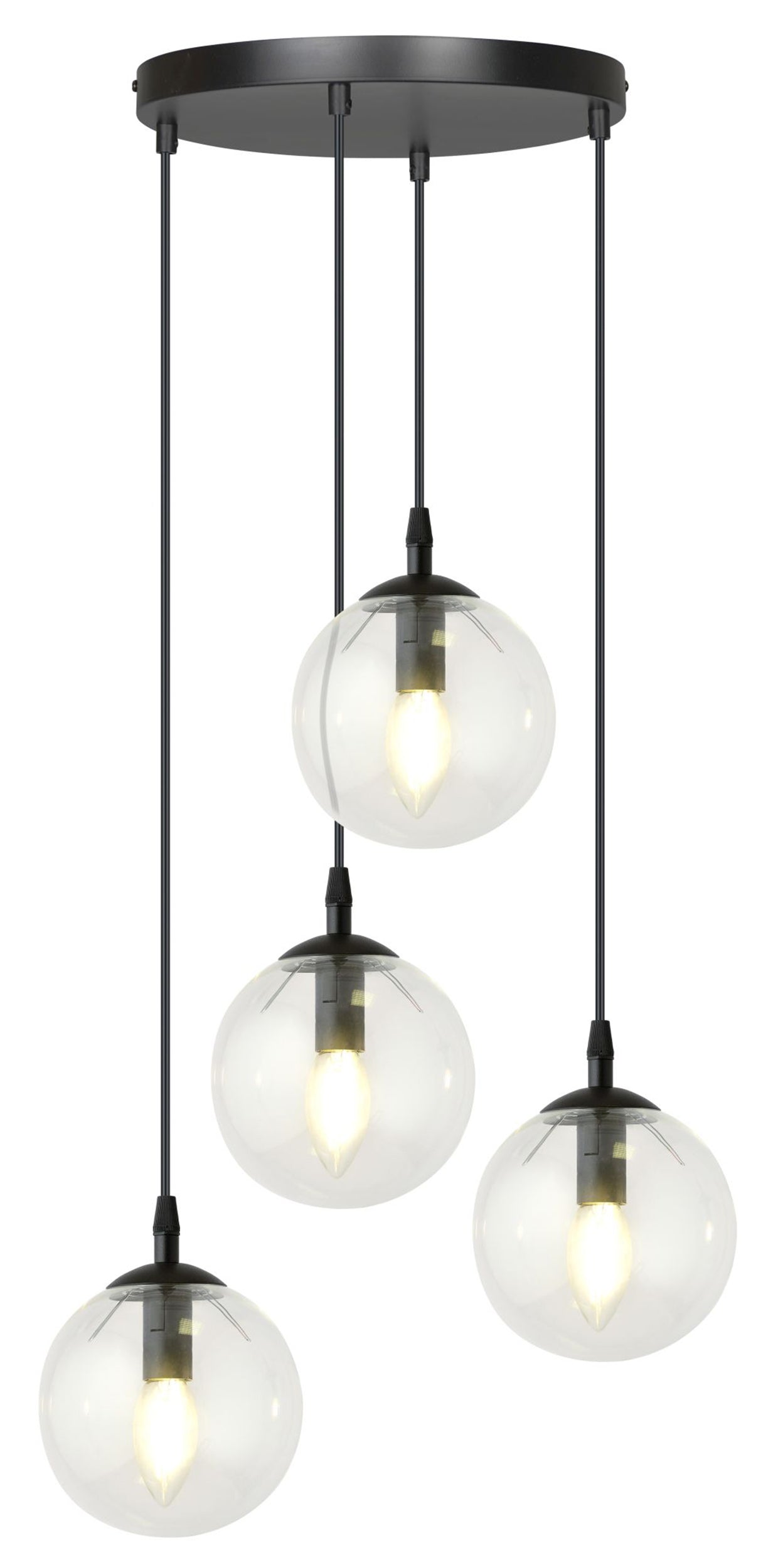 Lampa wisząca Fregene transparentna x4
