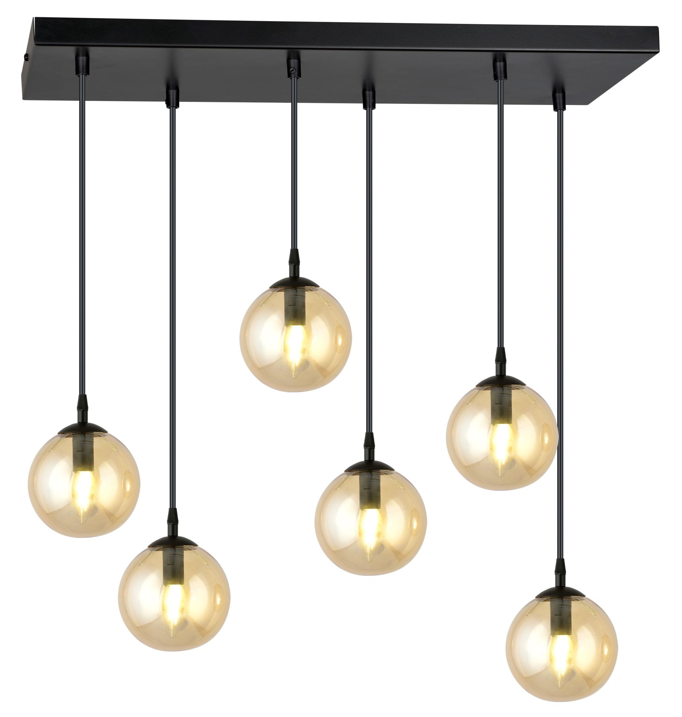 Lampa wisząca Fregene miodowa x6
