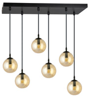 Lampa wisząca Fregene miodowa x6
