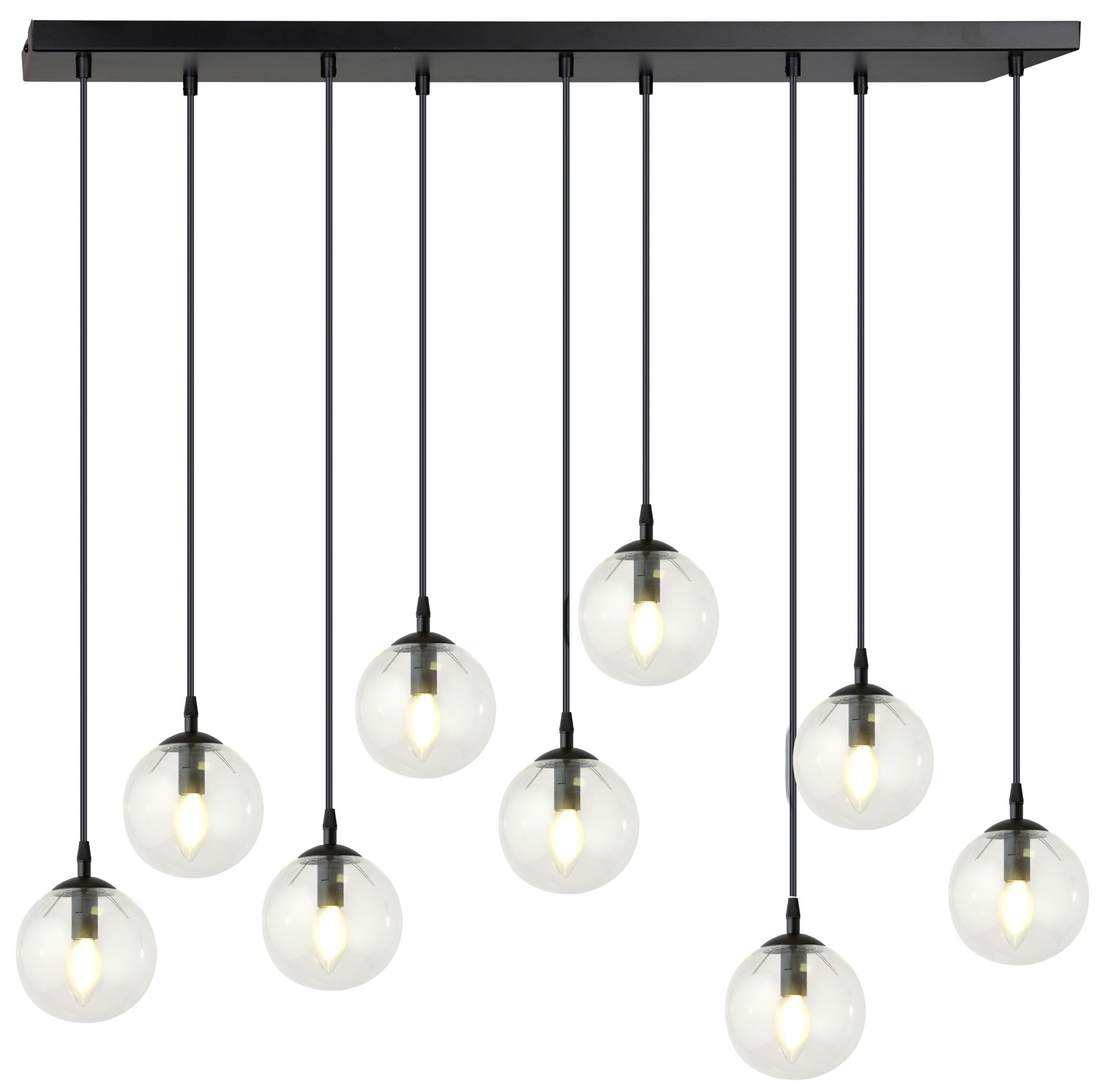 Lampa wisząca Fregene transparentna x9