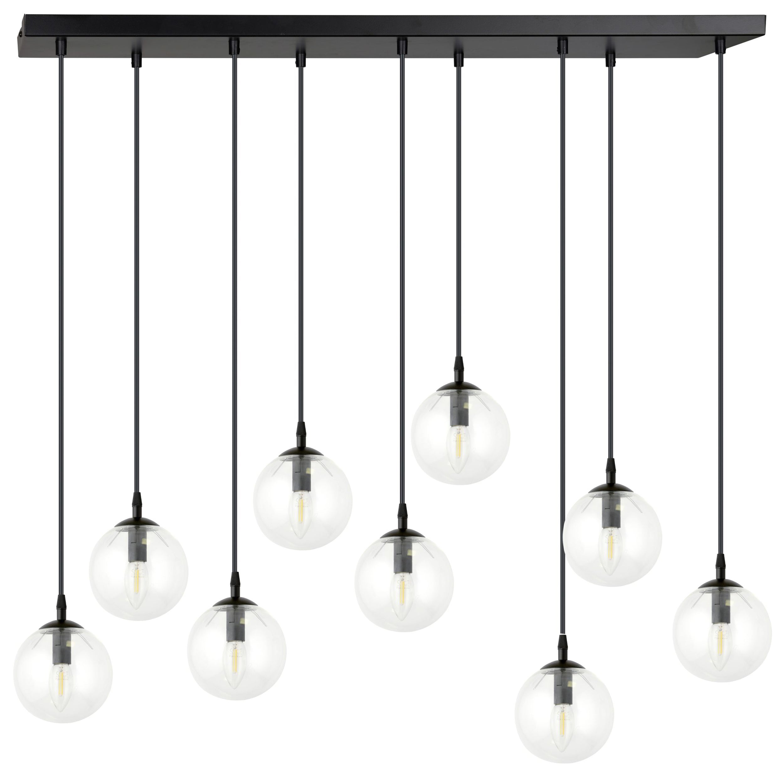 Lampa wisząca Fregene transparentna x9