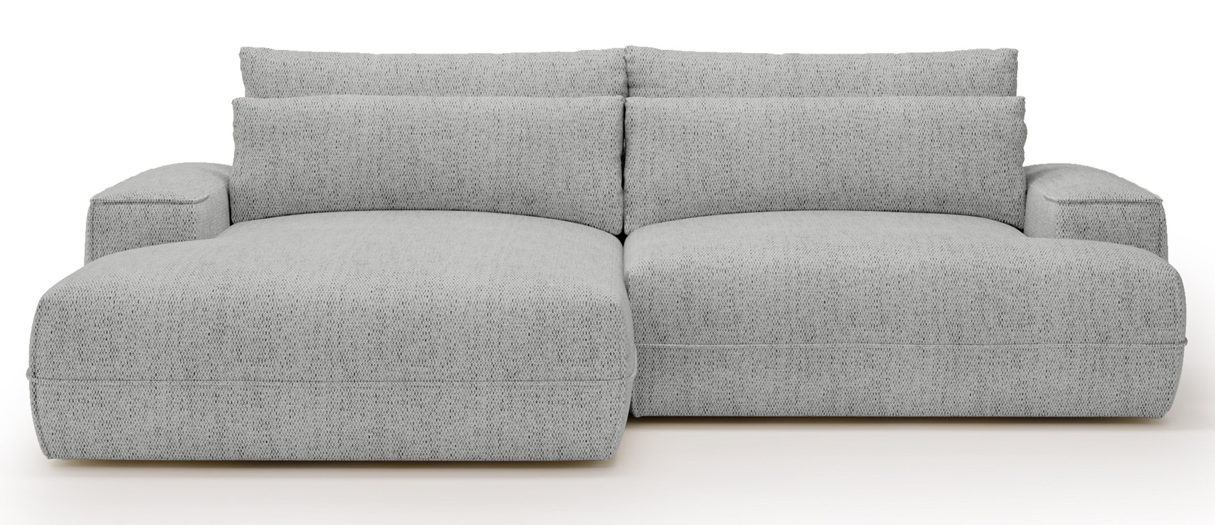 Narożnik z funkcją spania Frenno L-kształtny z pojemnikiem jasnoszary lewostronny