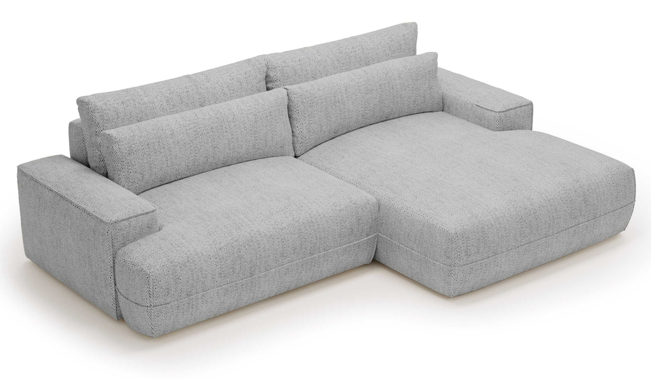 Narożnik z funkcją spania Frenno L-kształtny z pojemnikiem jasnoszary prawostronny