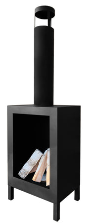 Biokominek wolnostojący Funerill 136x43,5 cm ze stali czarny strukturalny