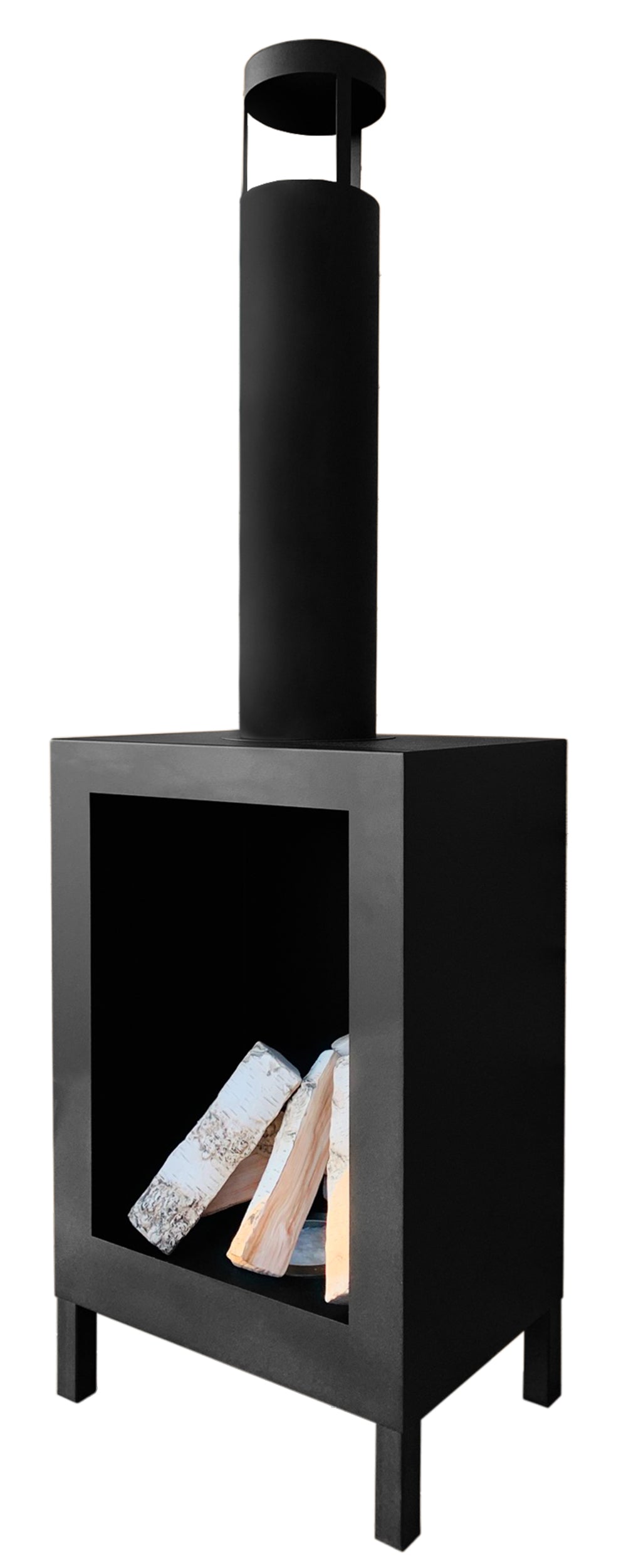 Biokominek wolnostojący Funerill 136x43,5 cm ze stali czarny strukturalny