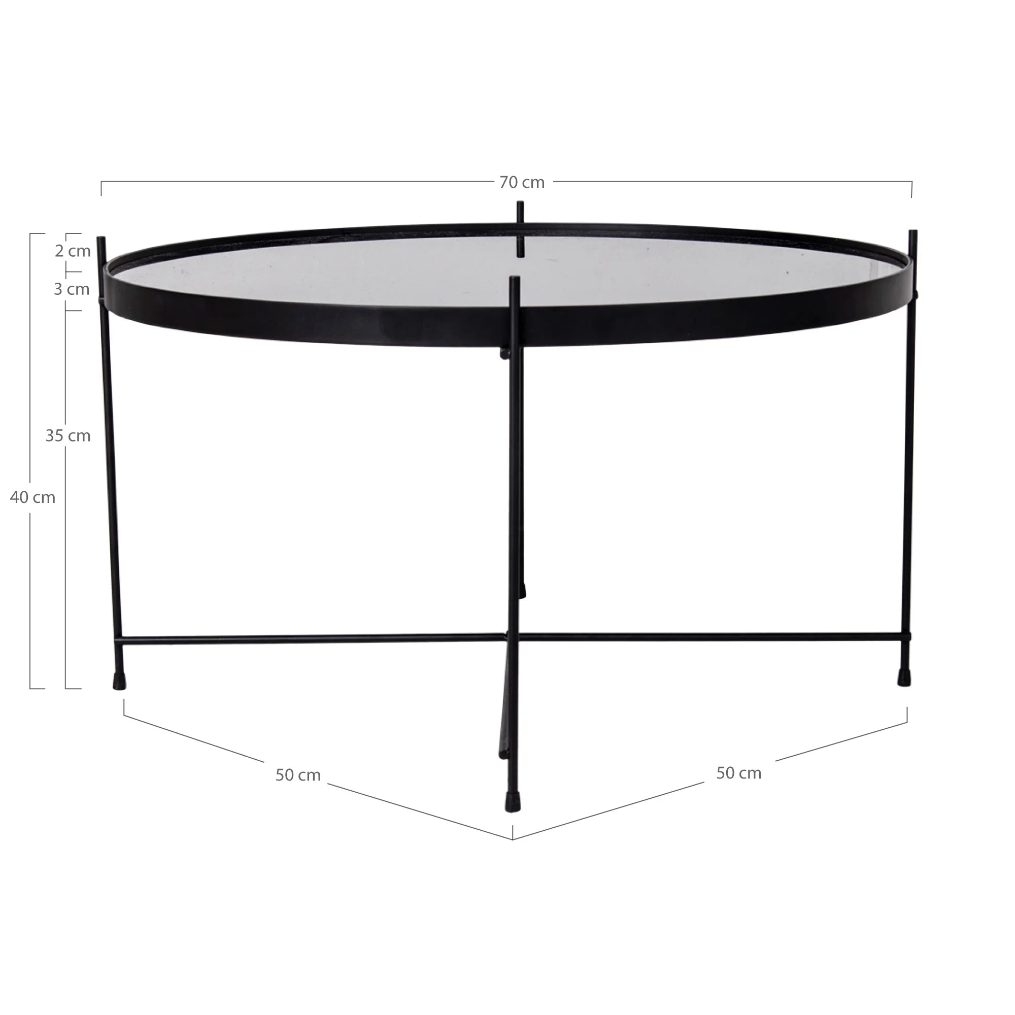 Stolik kawowy Marcolino średnica 70 cm czarny