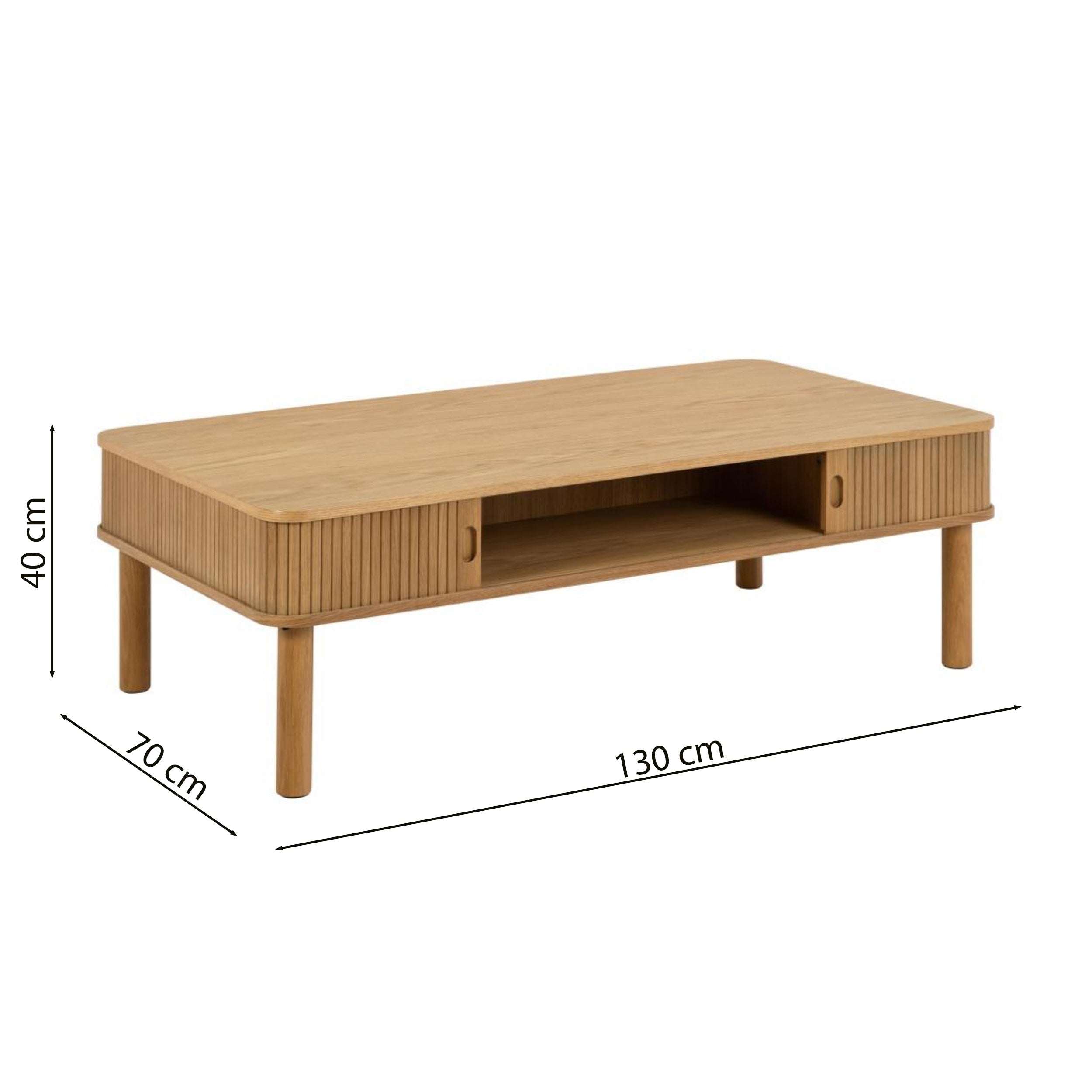 Stolik kawowy Wilent 130x70 cm dąb lamele