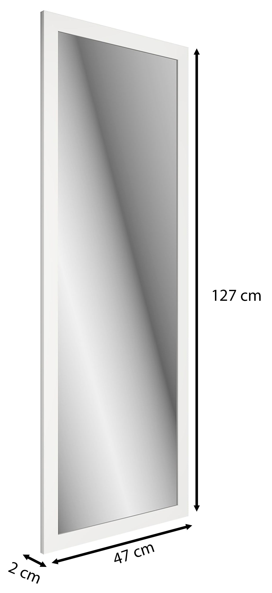 Lustro ścienne Gahtion 127x47 cm białe