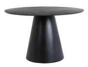 Stół do jadalni Angel okrągły blat 120 cm czarny marmur/ czarny mat