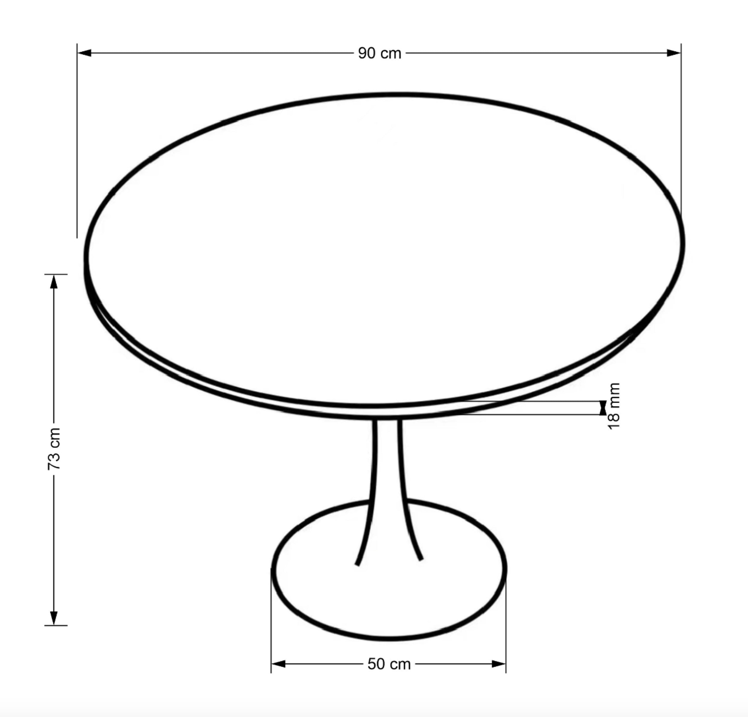 Stół okrągły Basive średnica 90 cm dąb złoty/ czarny