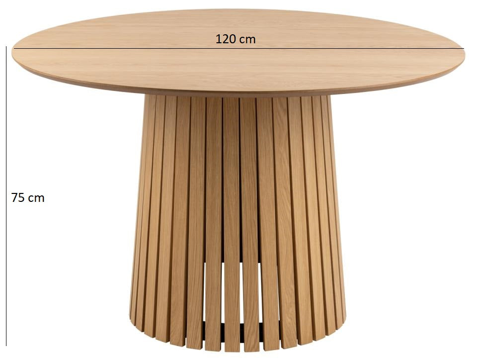 Stół okrągły Gimmar dąb z lamelową podstawą 120 cm