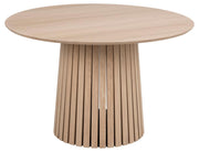 Stół okrągły Gimmar dąb bielony z lamelową podstawą 120 cm