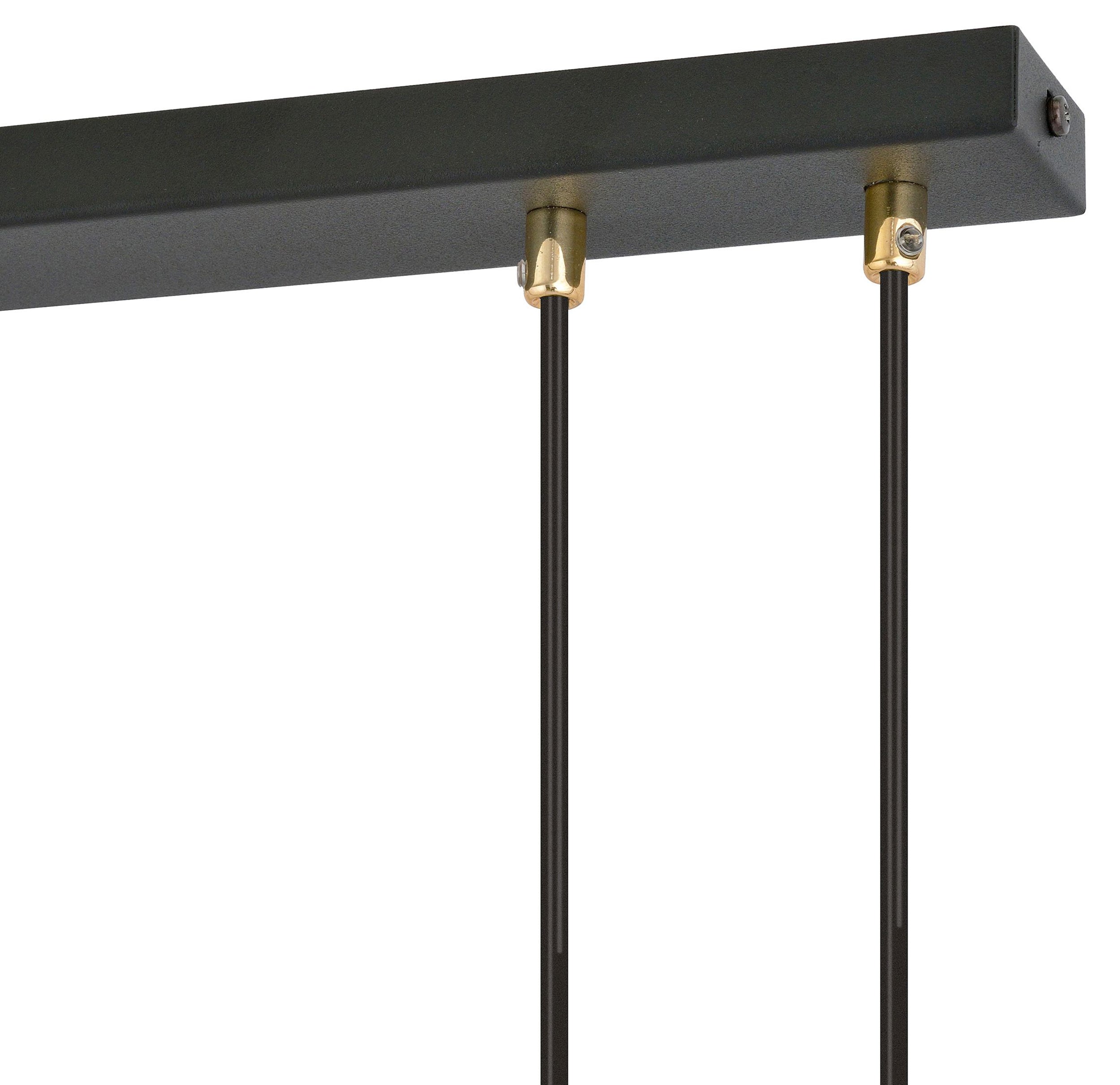 Lampa wisząca Greerlan czarno-transparentna x4