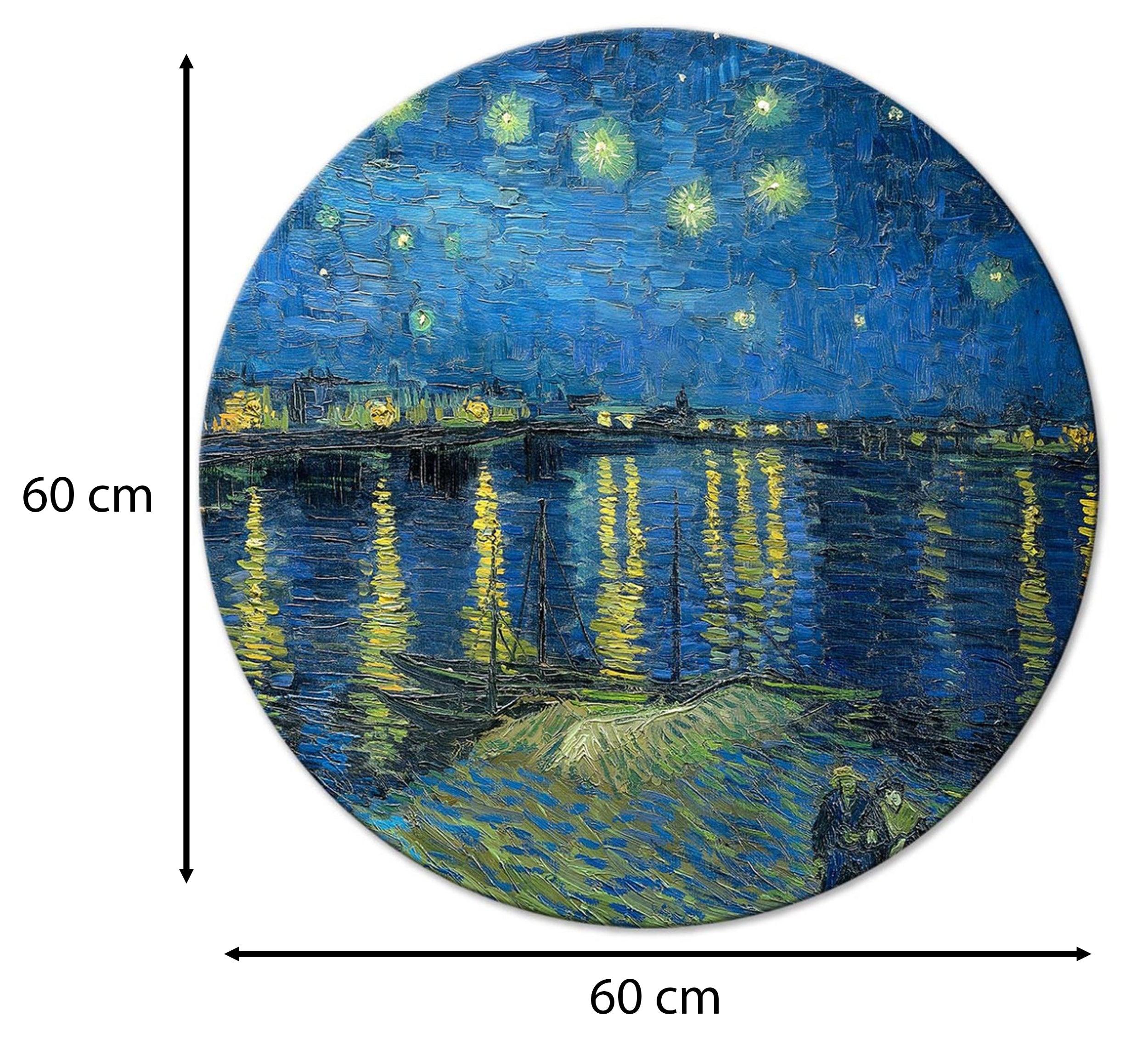 Obraz okrągły Gwieździsta noc nad Rhone Vincent van Gogh średnica 60 cm